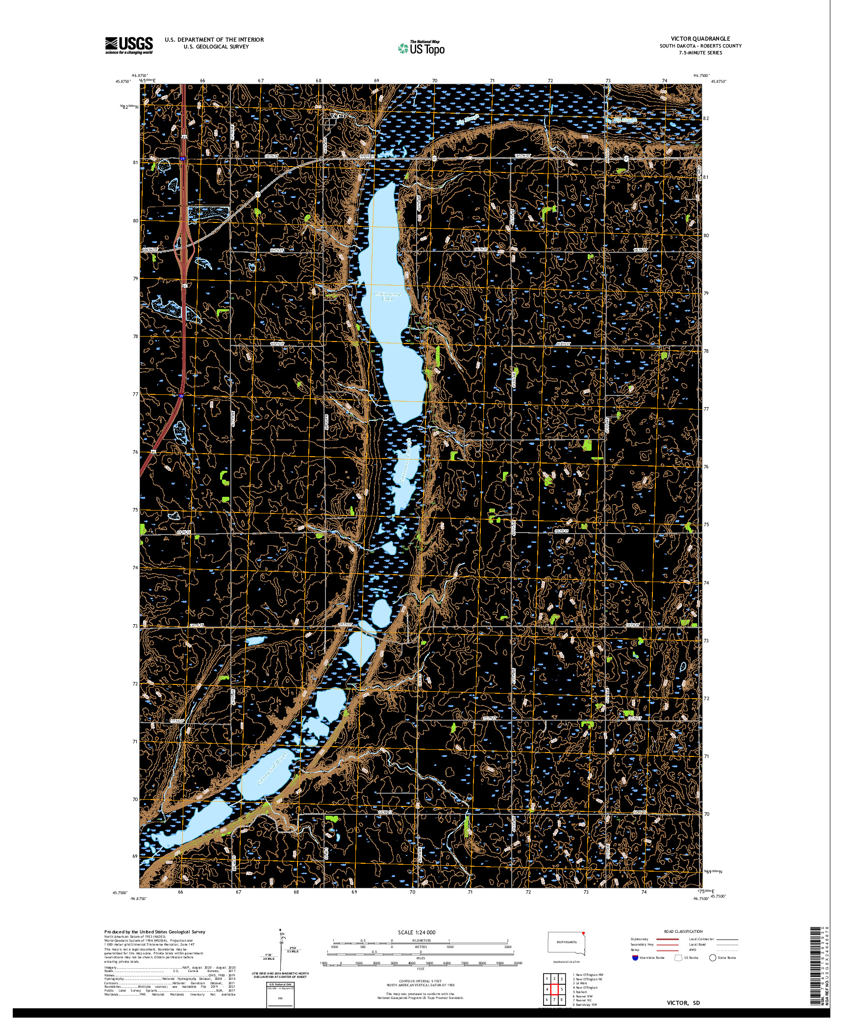 USGS US TOPO 7.5-MINUTE MAP FOR VICTOR, SD 2021