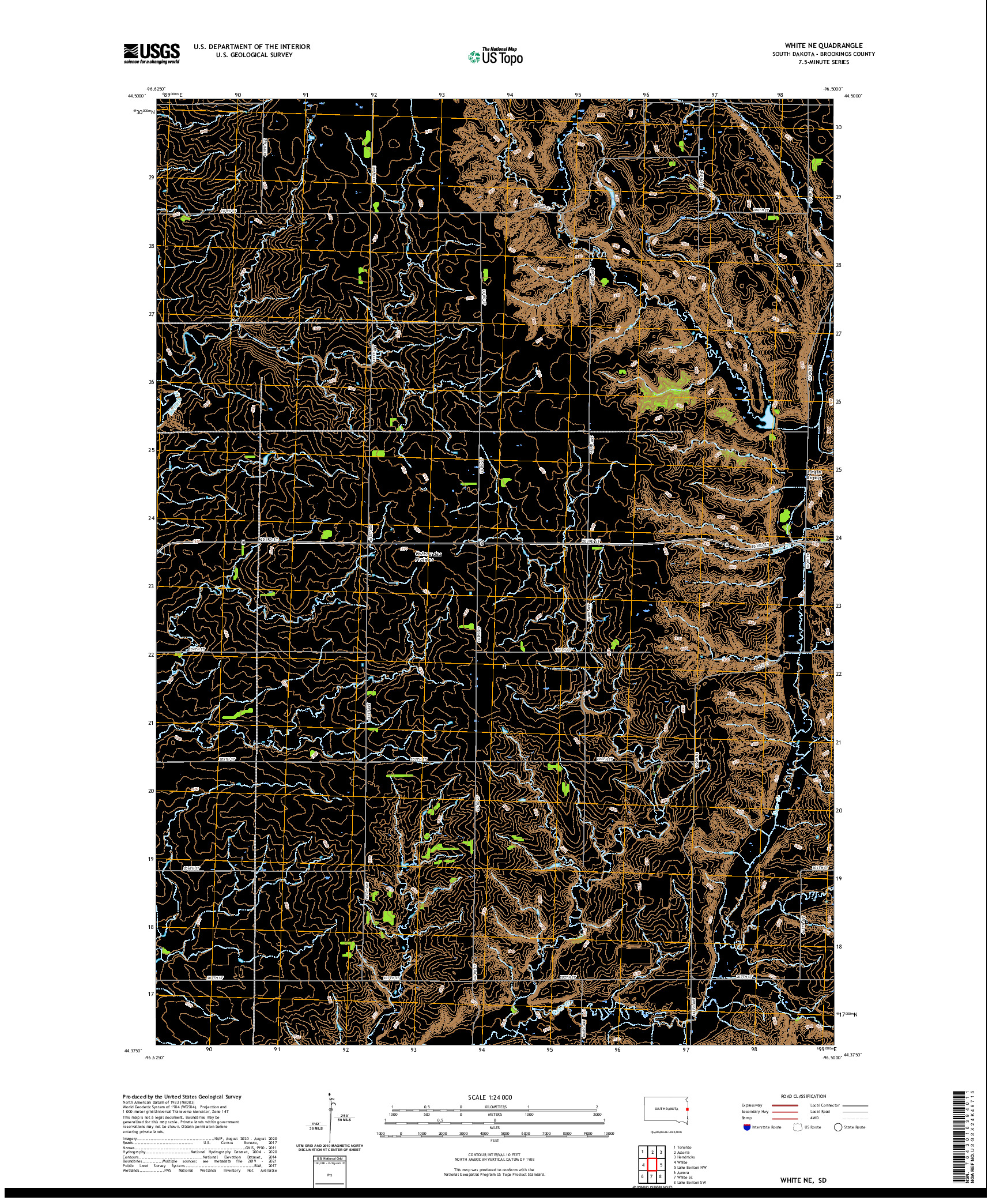 USGS US TOPO 7.5-MINUTE MAP FOR WHITE NE, SD 2021