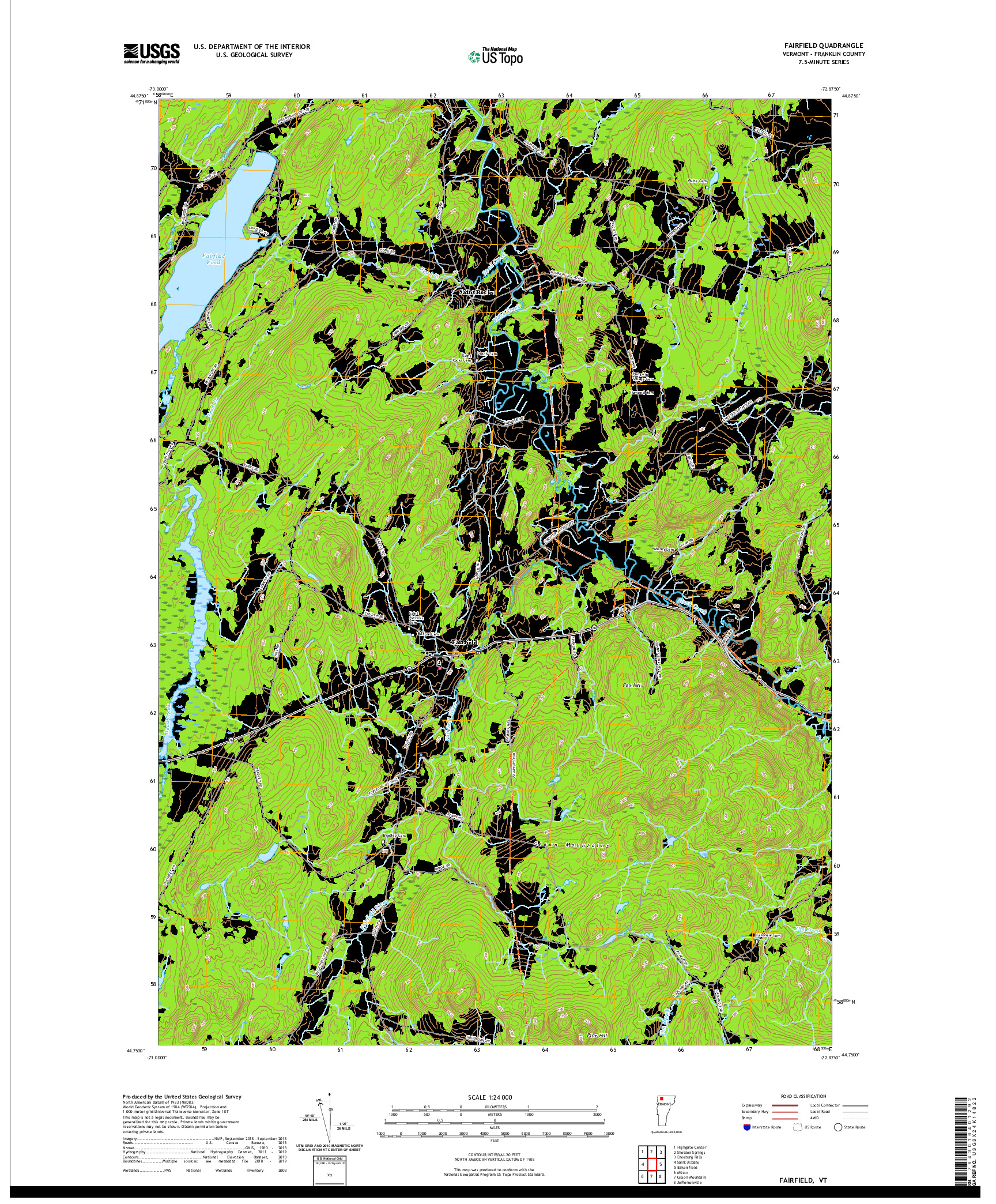 USGS US TOPO 7.5-MINUTE MAP FOR FAIRFIELD, VT 2021