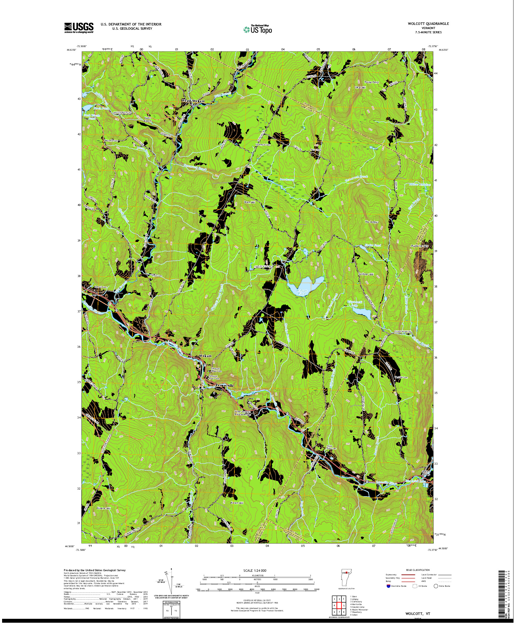 USGS US TOPO 7.5-MINUTE MAP FOR WOLCOTT, VT 2021