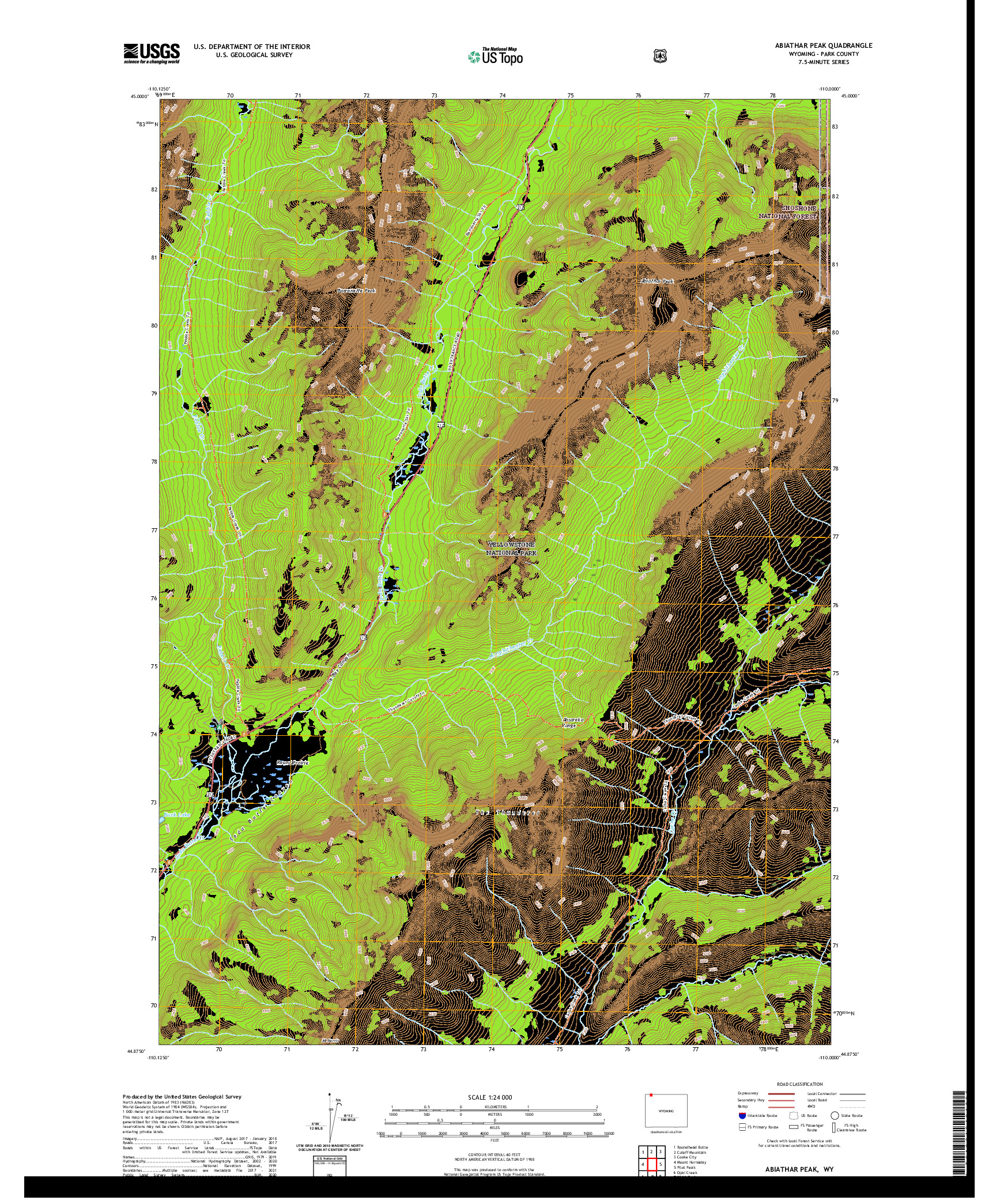 USGS US TOPO 7.5-MINUTE MAP FOR ABIATHAR PEAK, WY 2021