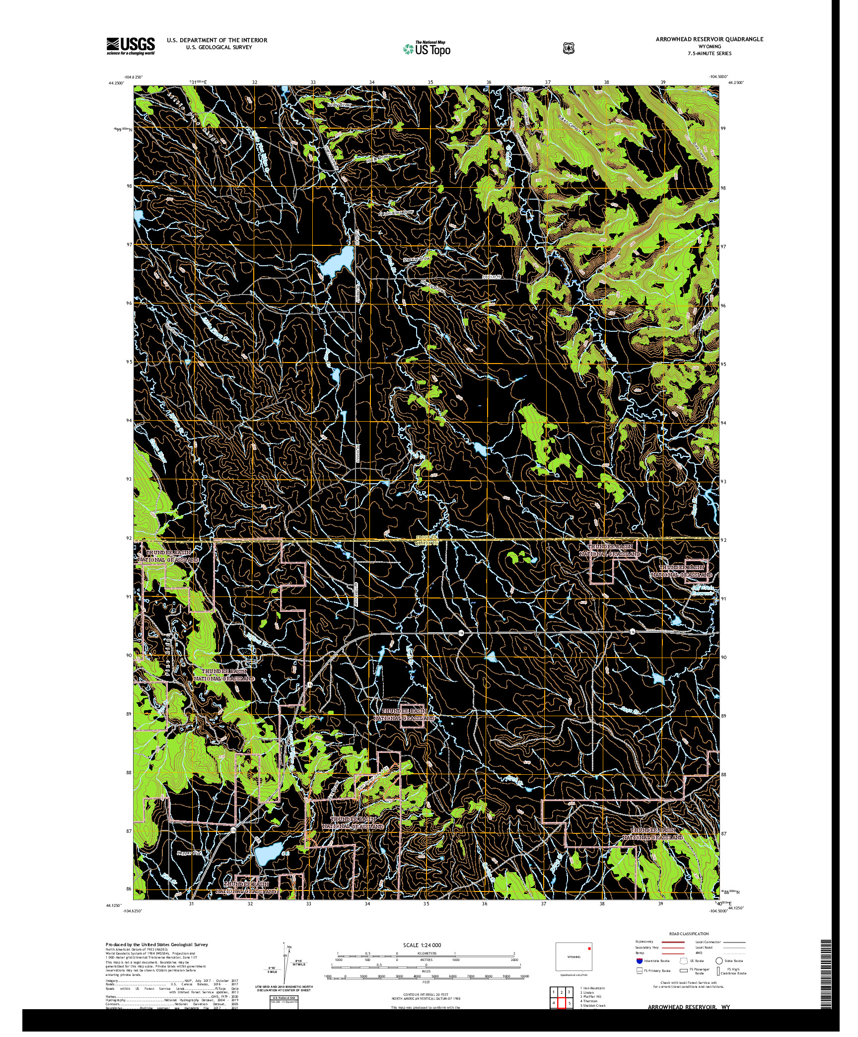 US TOPO 7.5-MINUTE MAP FOR ARROWHEAD RESERVOIR, WY