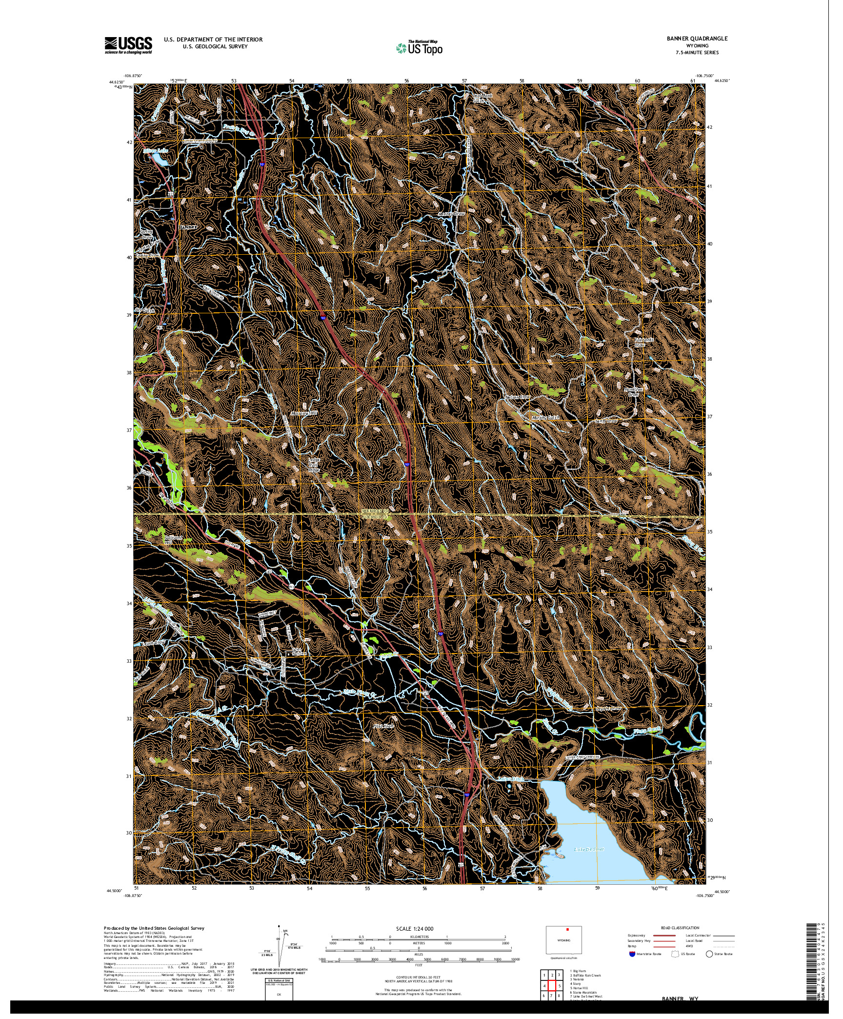 US TOPO 7.5-MINUTE MAP FOR BANNER, WY