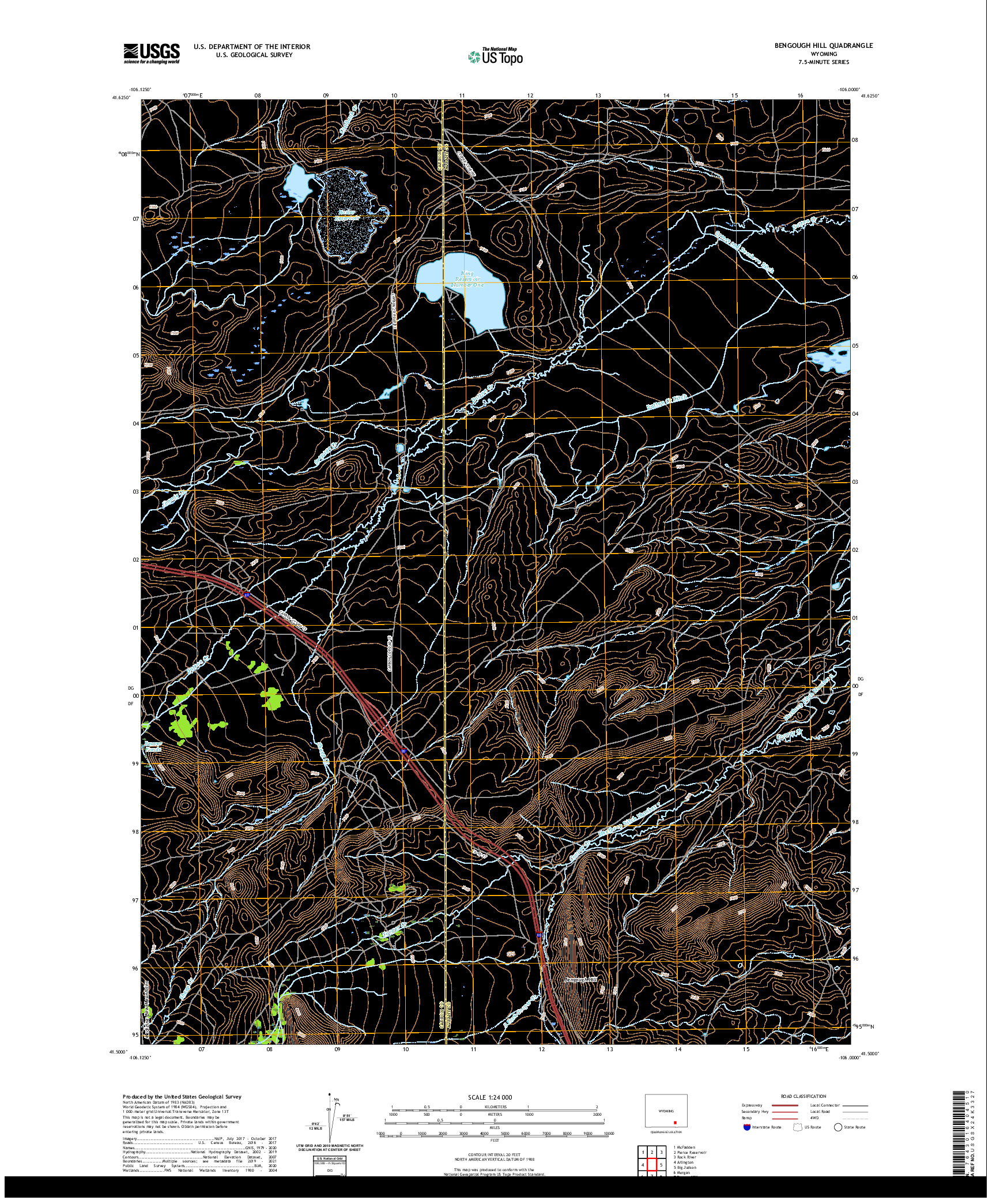 USGS US TOPO 7.5-MINUTE MAP FOR BENGOUGH HILL, WY 2021