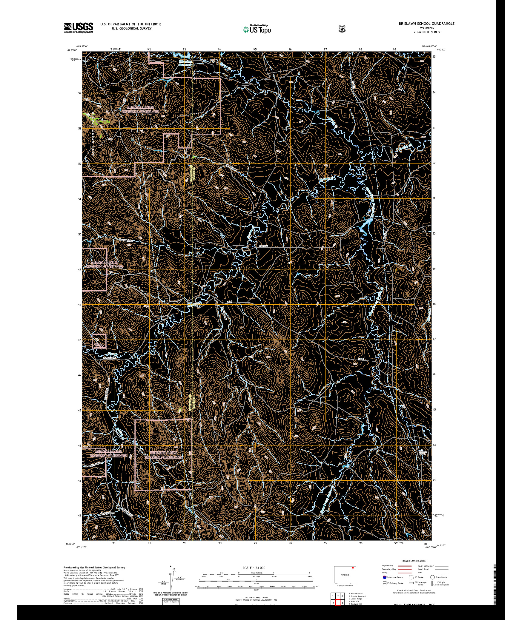 USGS US TOPO 7.5-MINUTE MAP FOR BRISLAWN SCHOOL, WY 2021