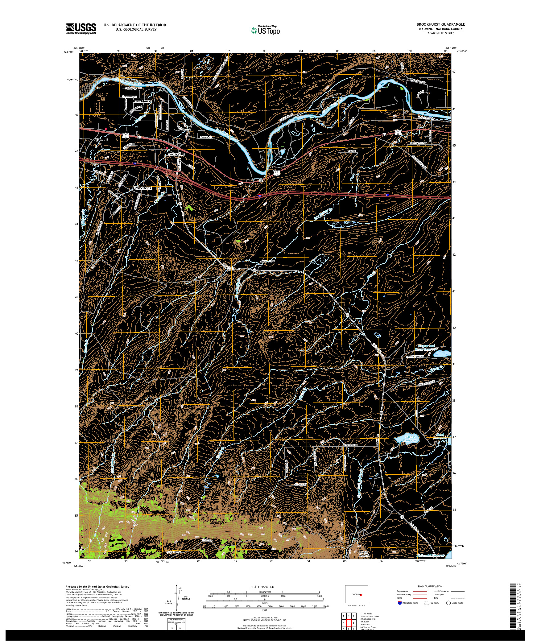 USGS US TOPO 7.5-MINUTE MAP FOR BROOKHURST, WY 2021