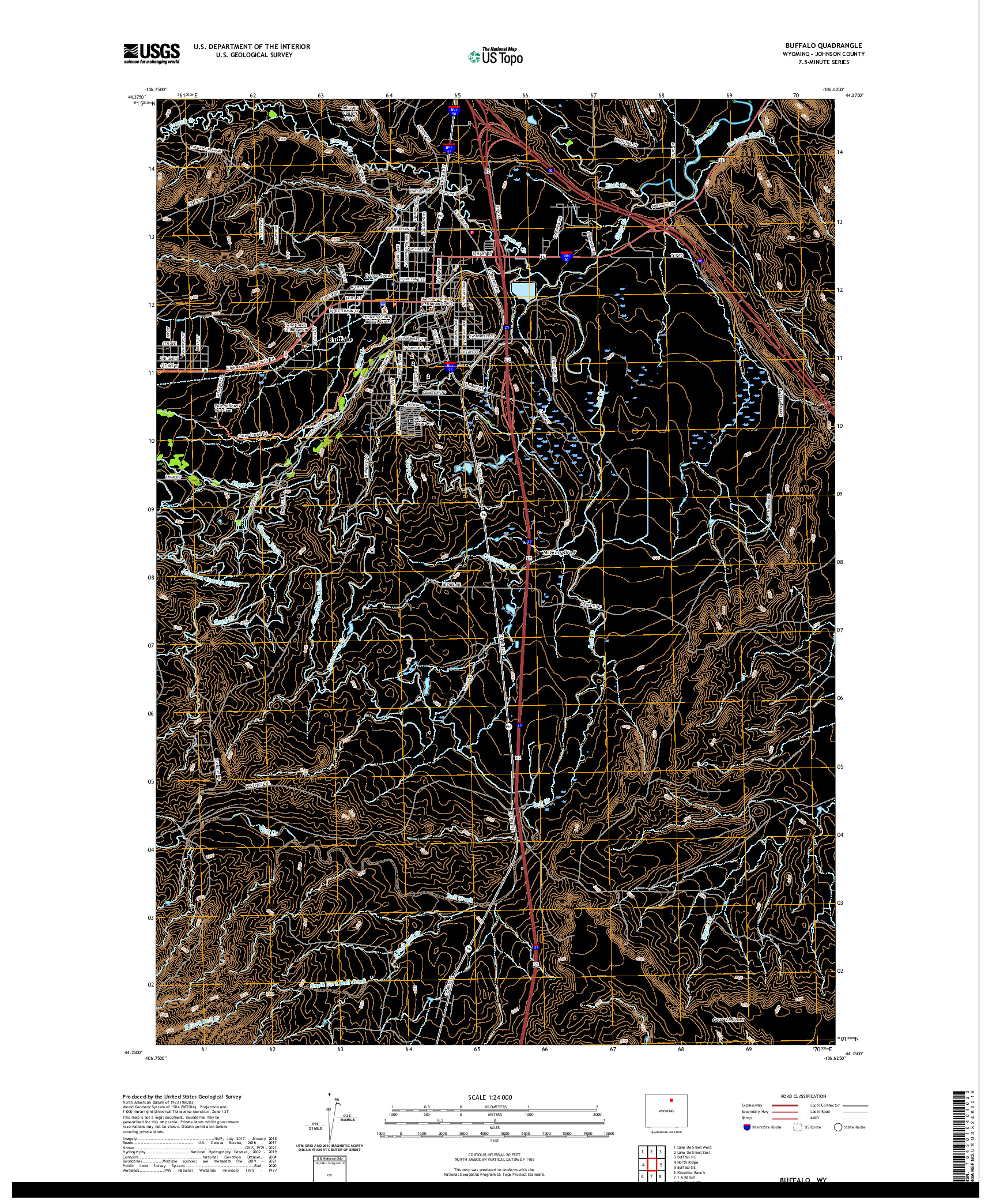 US TOPO 7.5-MINUTE MAP FOR BUFFALO, WY