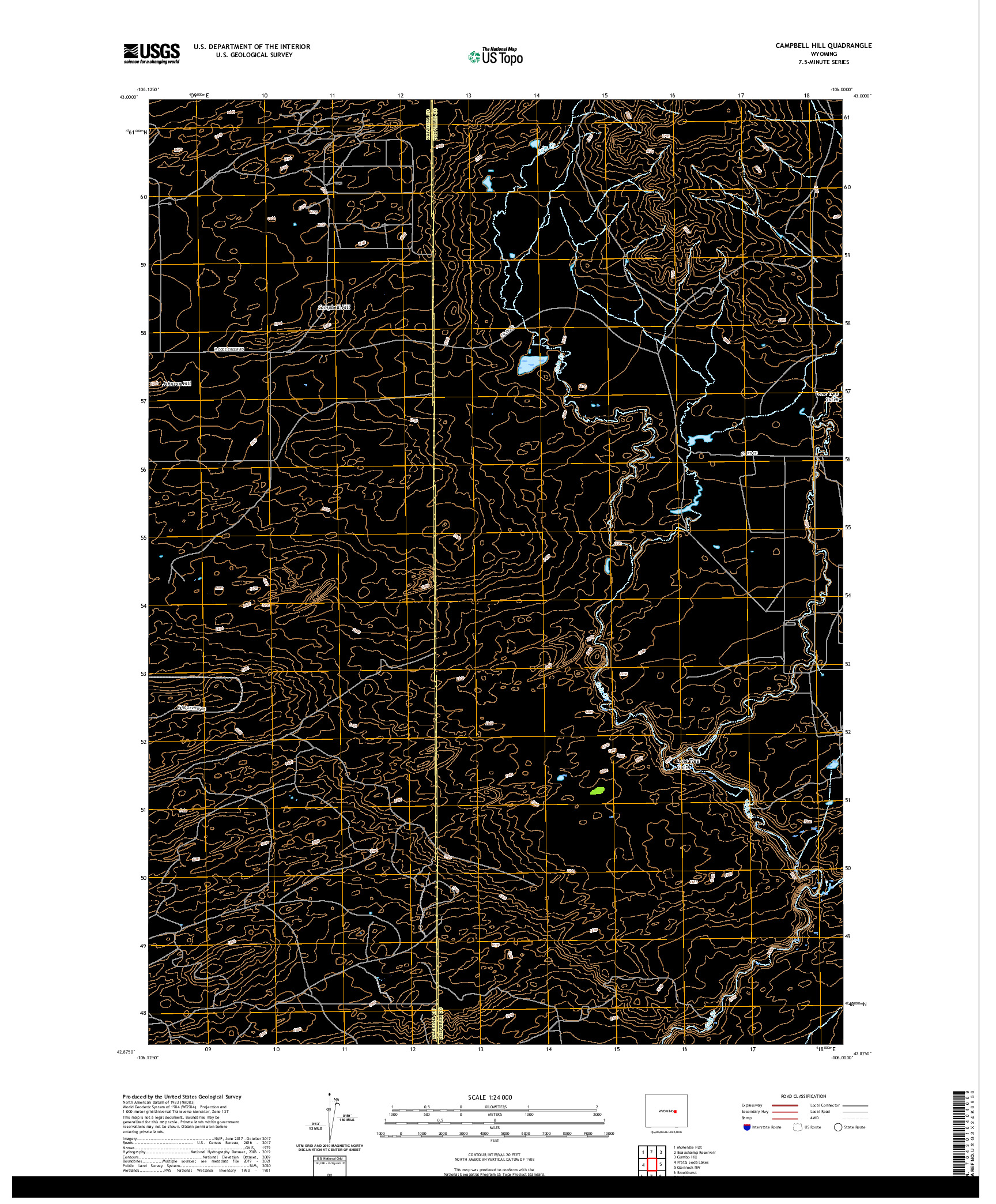 USGS US TOPO 7.5-MINUTE MAP FOR CAMPBELL HILL, WY 2021