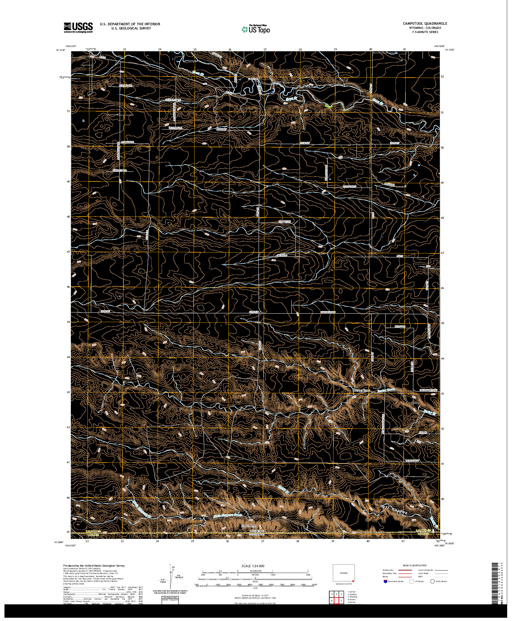 USGS US TOPO 7.5-MINUTE MAP FOR CAMPSTOOL, WY,CO 2021