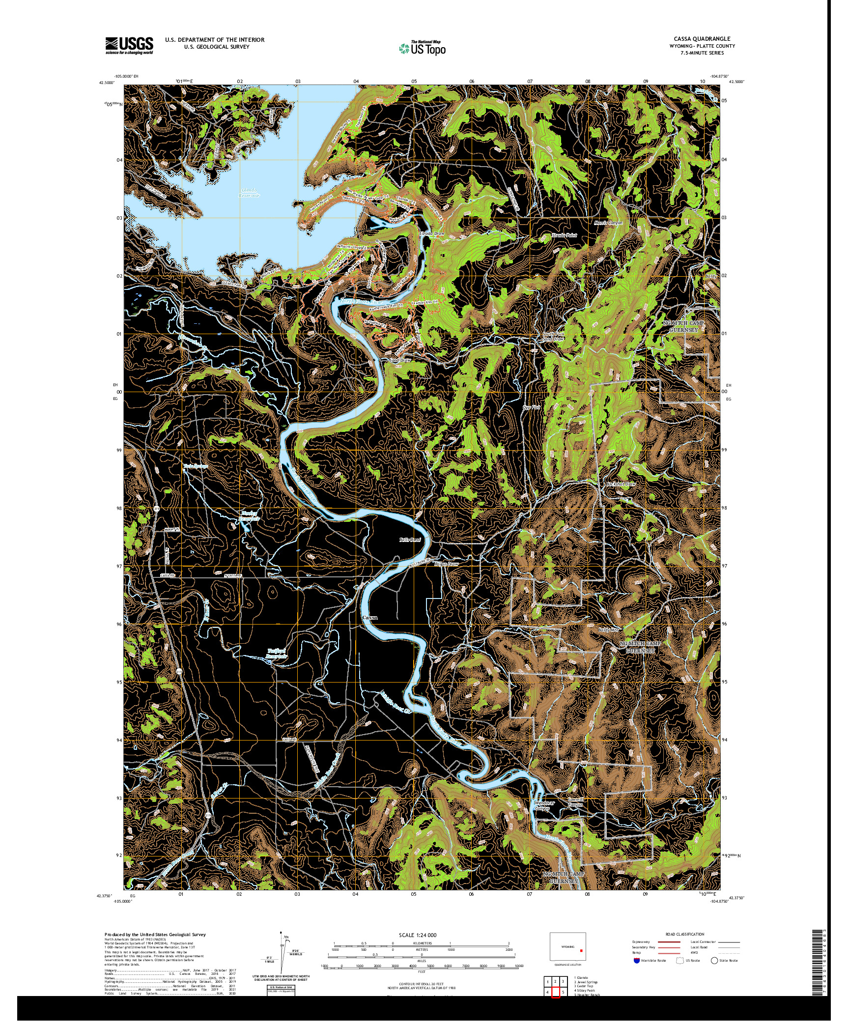 USGS US TOPO 7.5-MINUTE MAP FOR CASSA, WY 2021