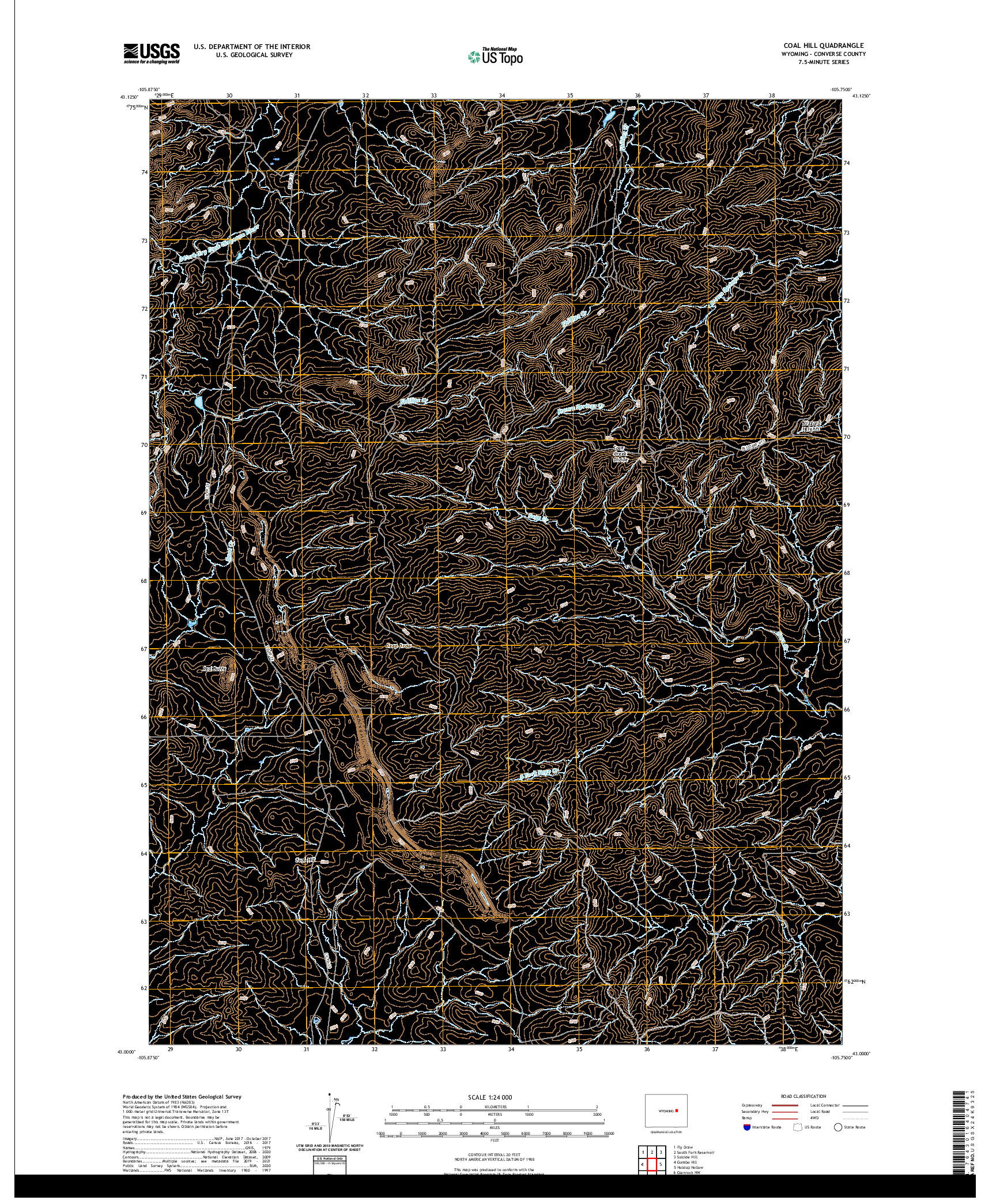 USGS US TOPO 7.5-MINUTE MAP FOR COAL HILL, WY 2021