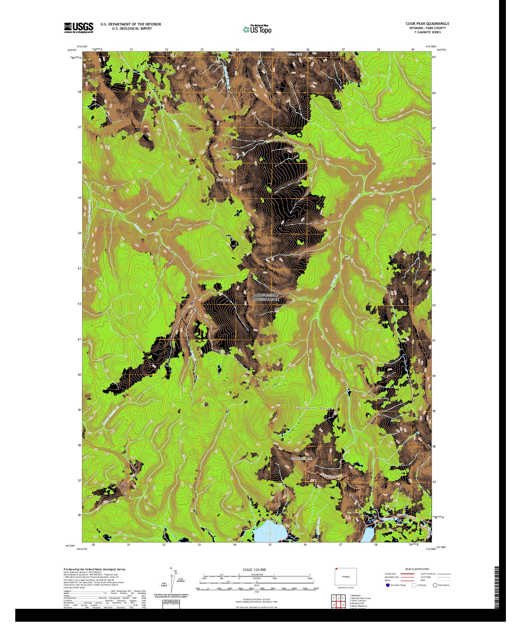 USGS US TOPO 7.5-MINUTE MAP FOR COOK PEAK, WY 2021