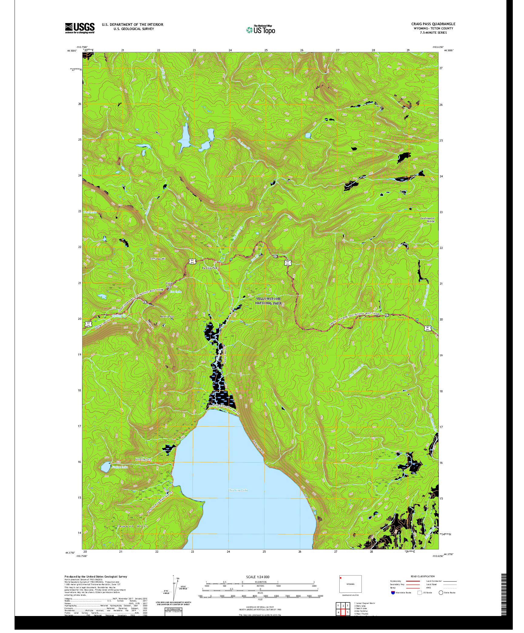USGS US TOPO 7.5-MINUTE MAP FOR CRAIG PASS, WY 2021