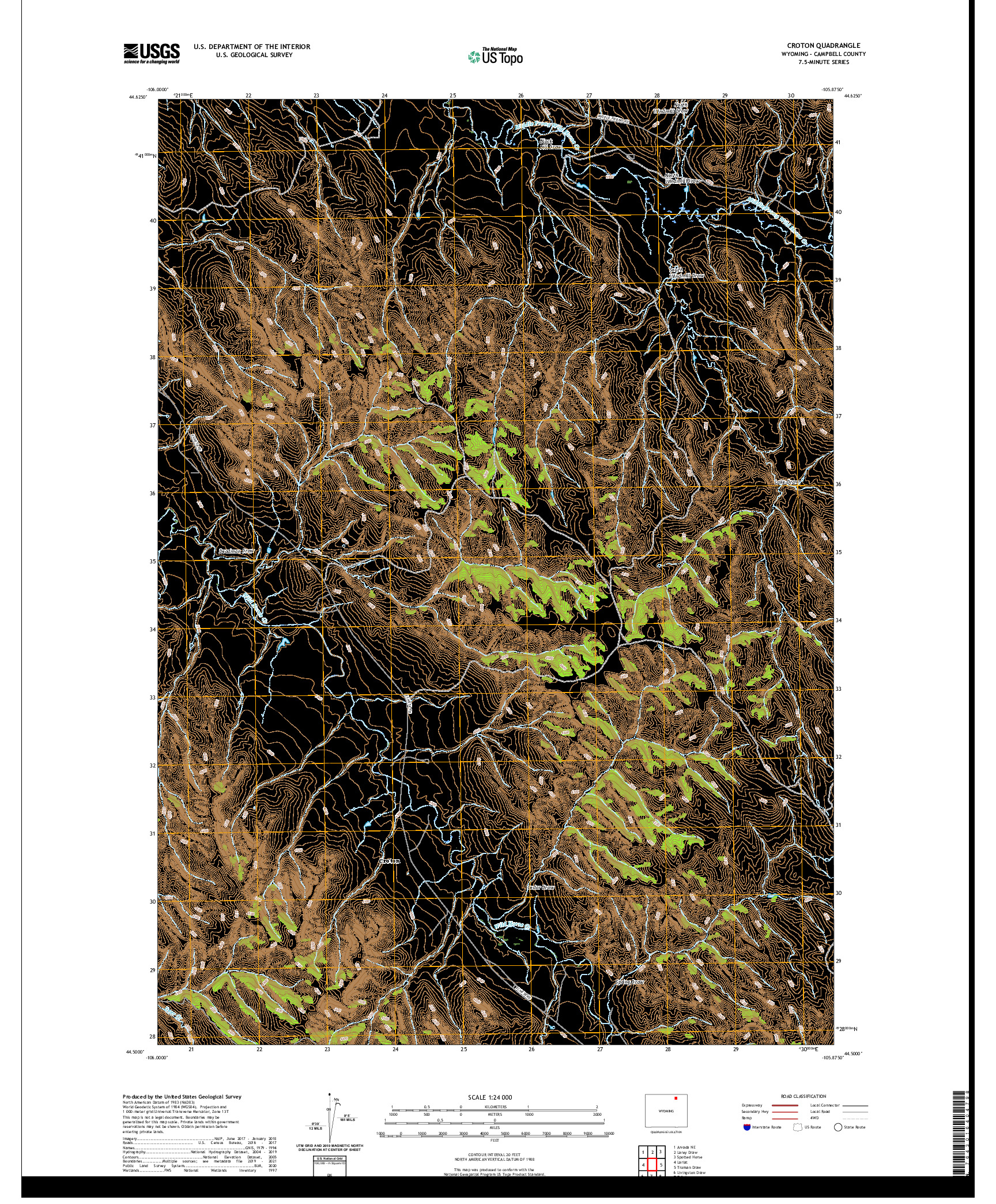 USGS US TOPO 7.5-MINUTE MAP FOR CROTON, WY 2021