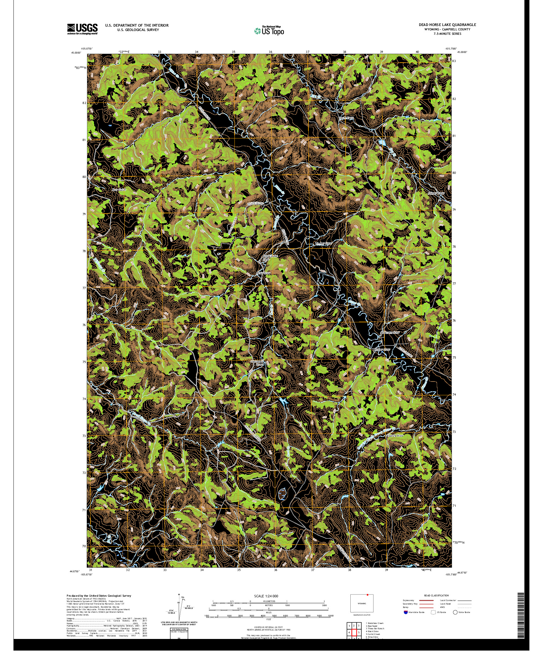 USGS US TOPO 7.5-MINUTE MAP FOR DEAD HORSE LAKE, WY 2021