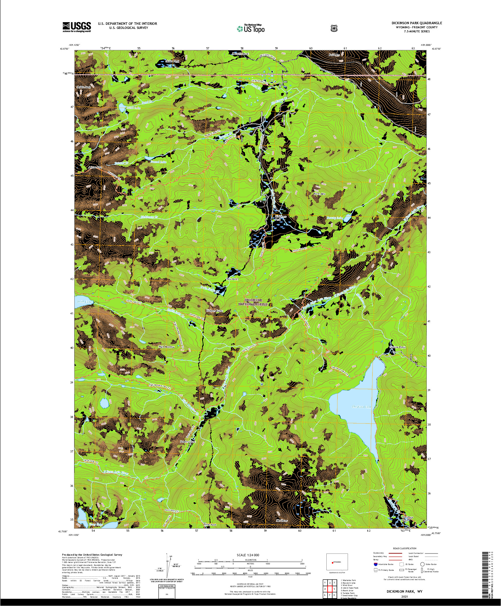 USGS US TOPO 7.5-MINUTE MAP FOR DICKINSON PARK, WY 2021