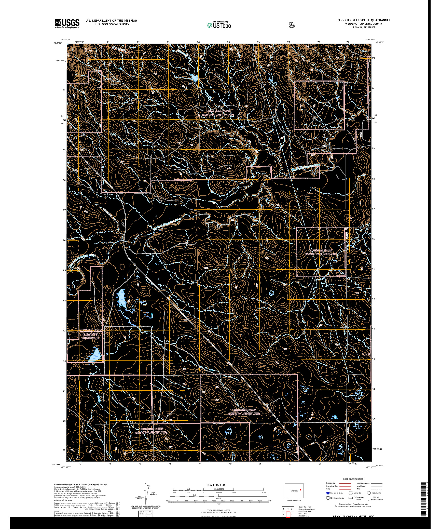 USGS US TOPO 7.5-MINUTE MAP FOR DUGOUT CREEK SOUTH, WY 2021