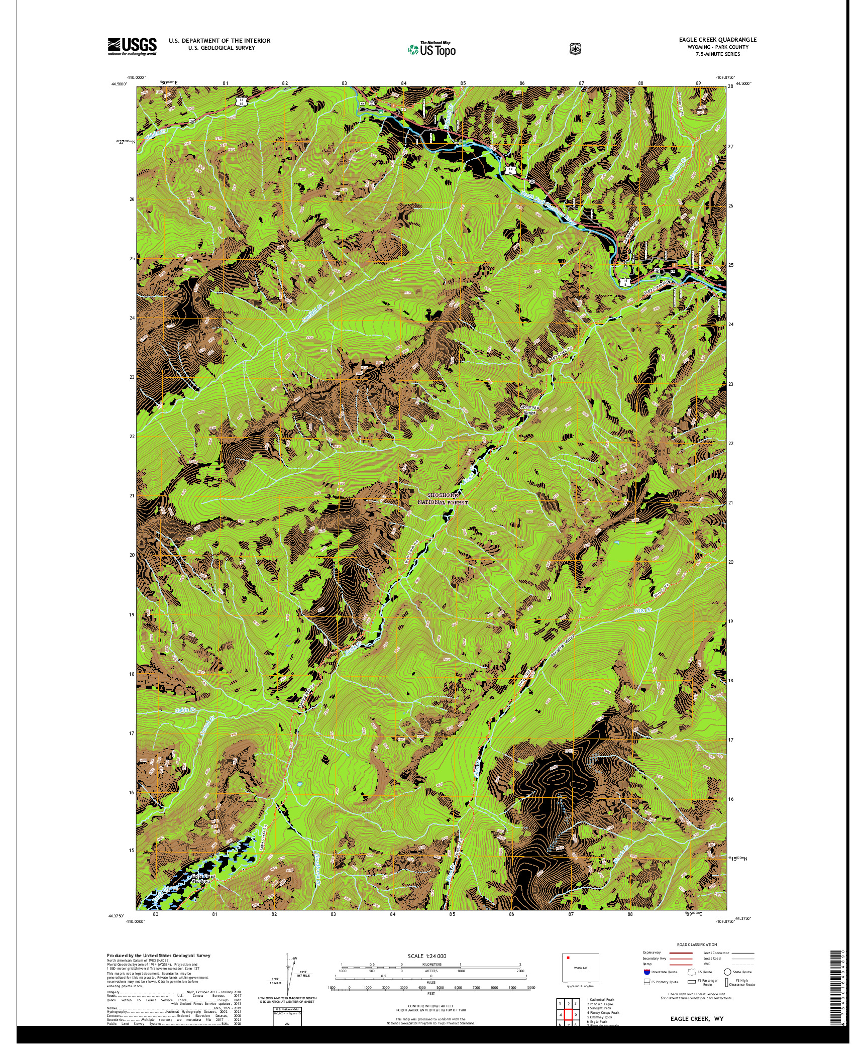 USGS US TOPO 7.5-MINUTE MAP FOR EAGLE CREEK, WY 2021