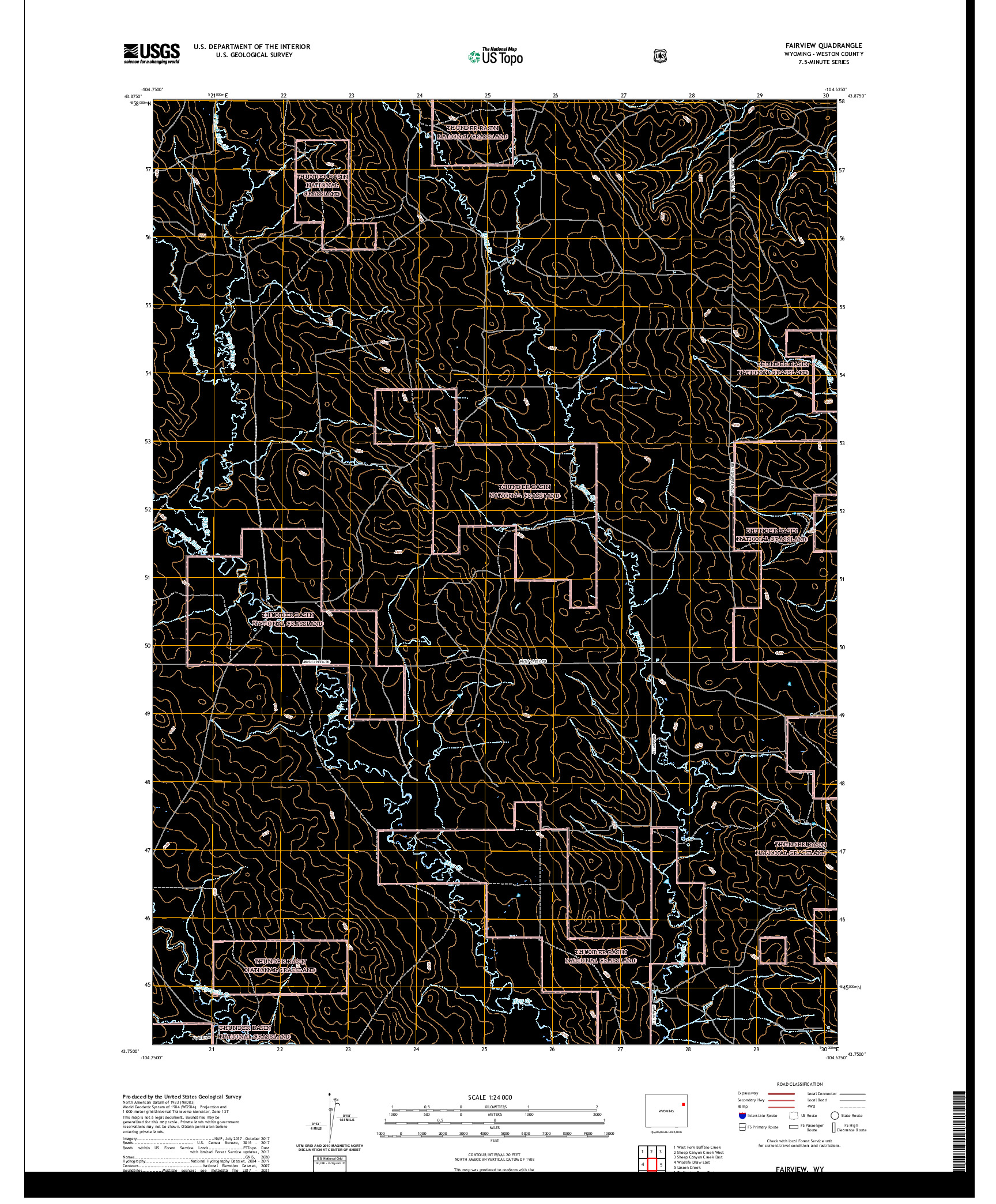 USGS US TOPO 7.5-MINUTE MAP FOR FAIRVIEW, WY 2021