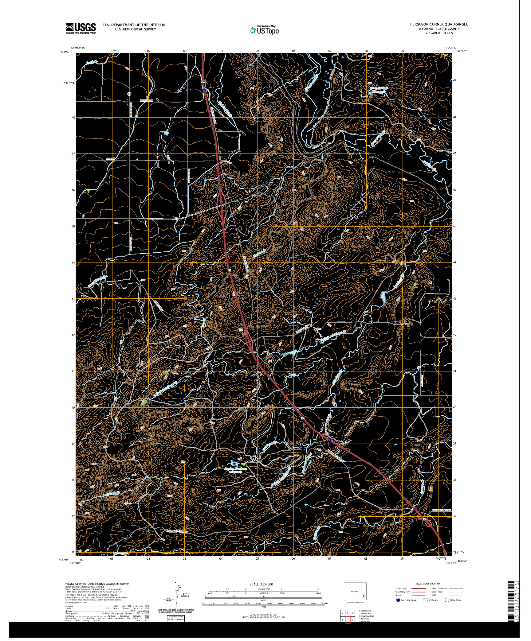 USGS US TOPO 7.5-MINUTE MAP FOR FERGUSON CORNER, WY 2021