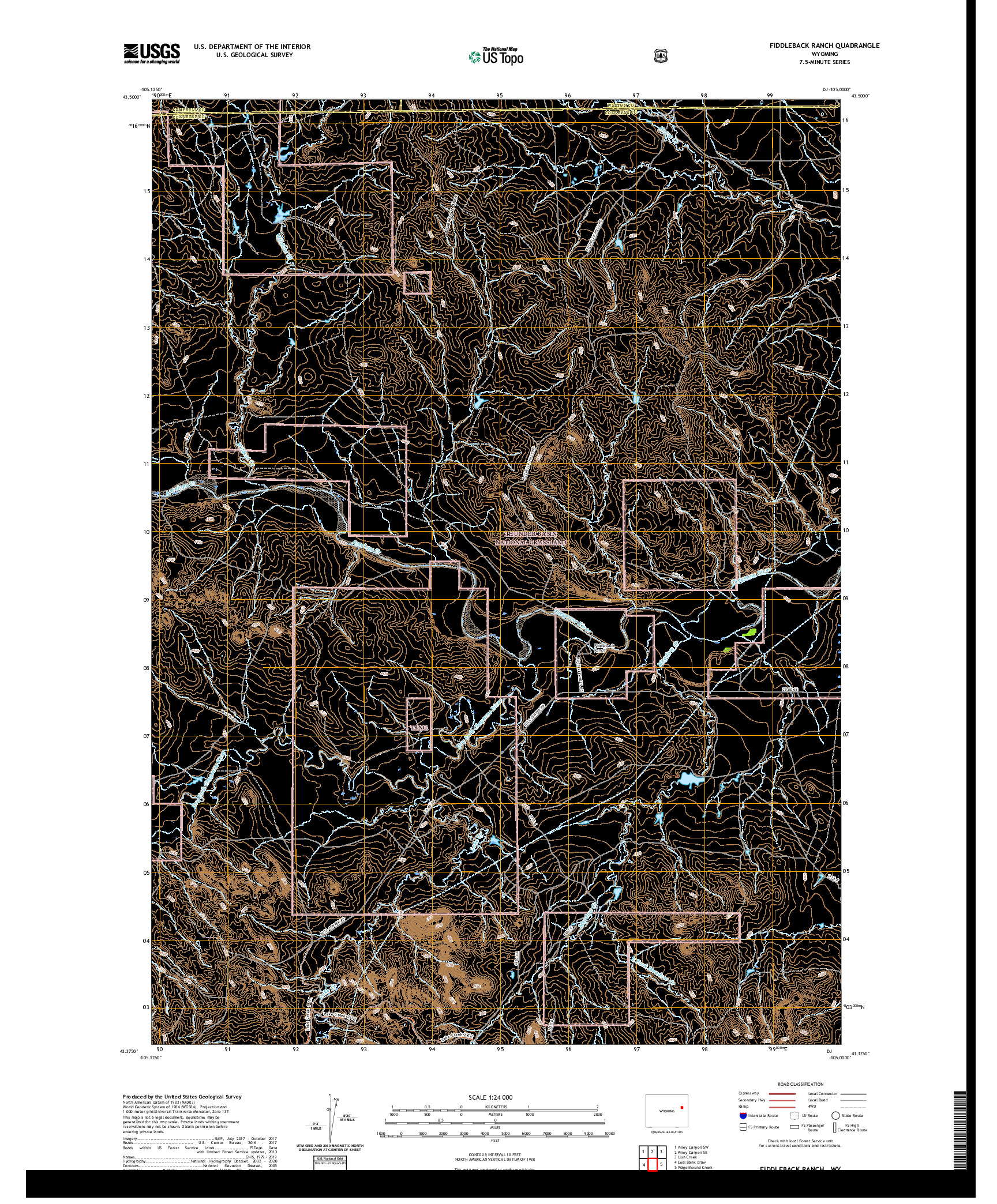 USGS US TOPO 7.5-MINUTE MAP FOR FIDDLEBACK RANCH, WY 2021