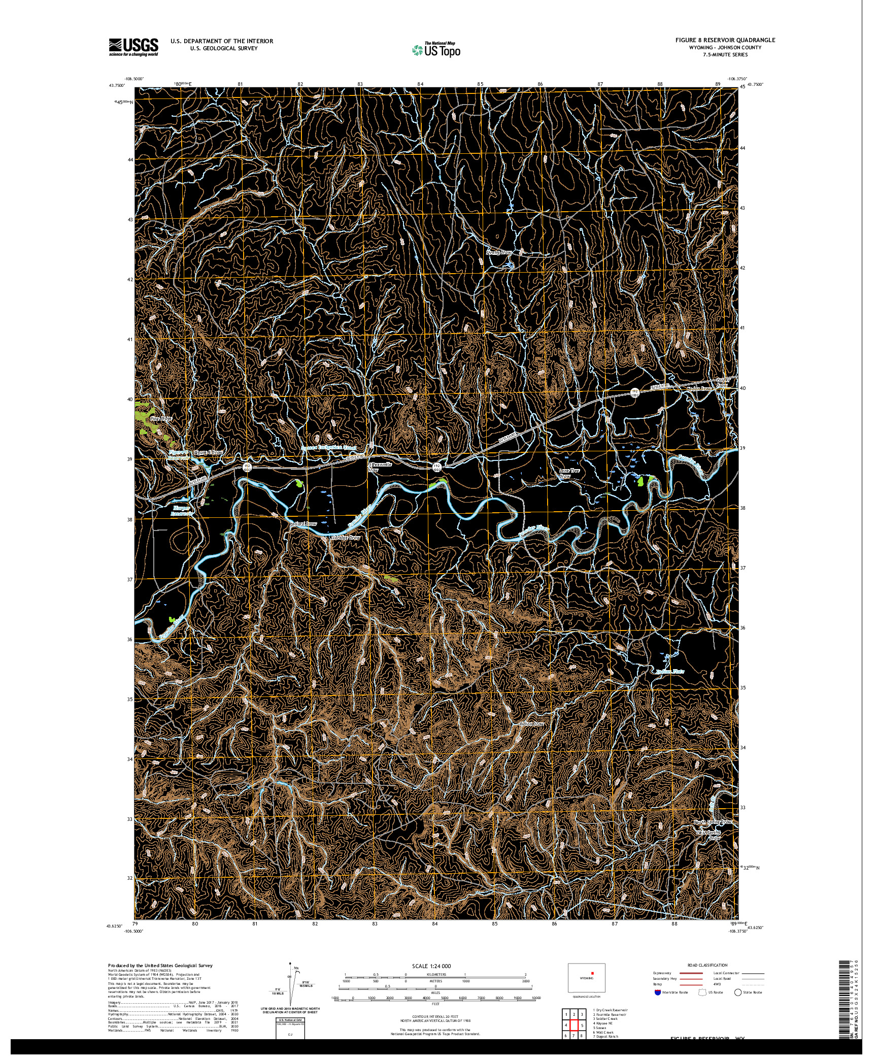 USGS US TOPO 7.5-MINUTE MAP FOR FIGURE 8 RESERVOIR, WY 2021