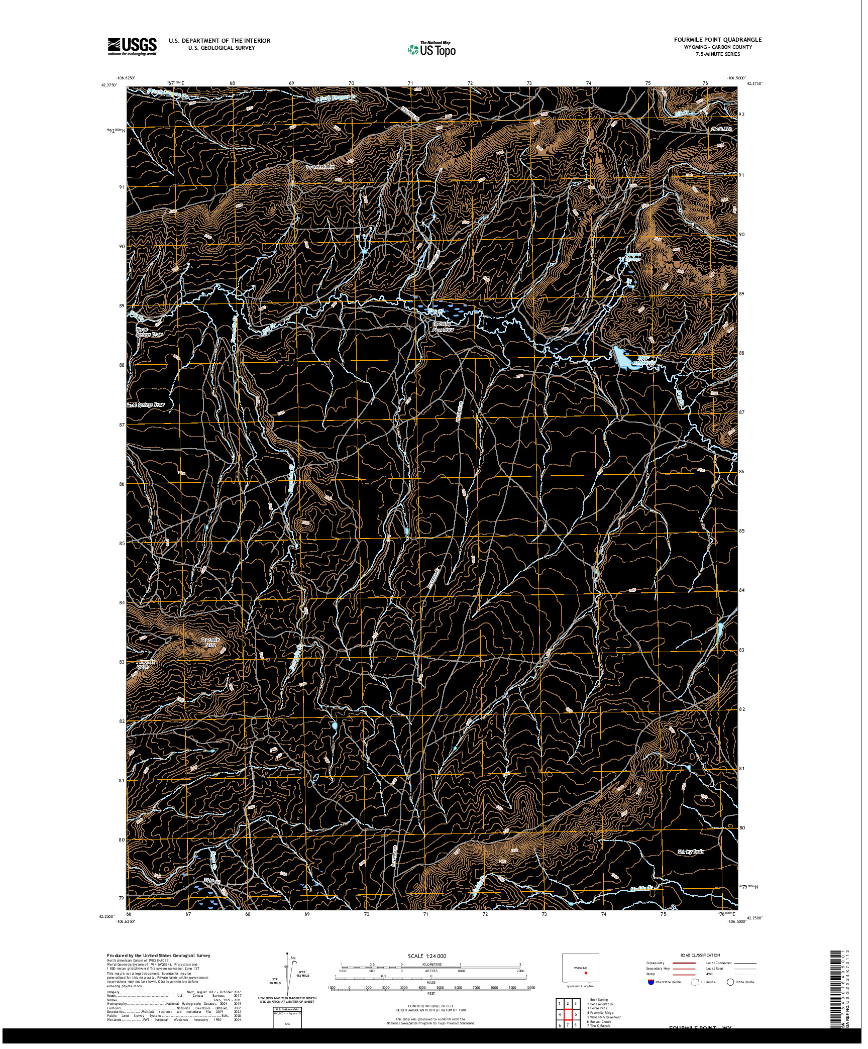 USGS US TOPO 7.5-MINUTE MAP FOR FOURMILE POINT, WY 2021