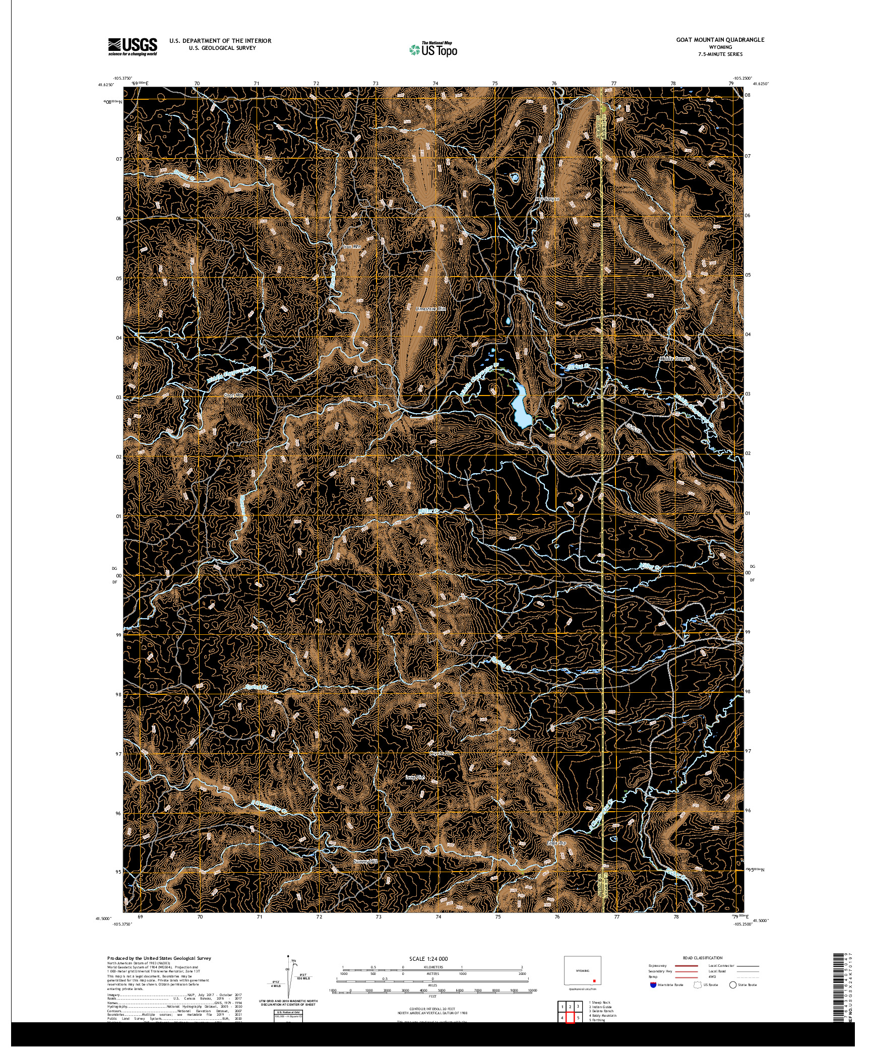 USGS US TOPO 7.5-MINUTE MAP FOR GOAT MOUNTAIN, WY 2021