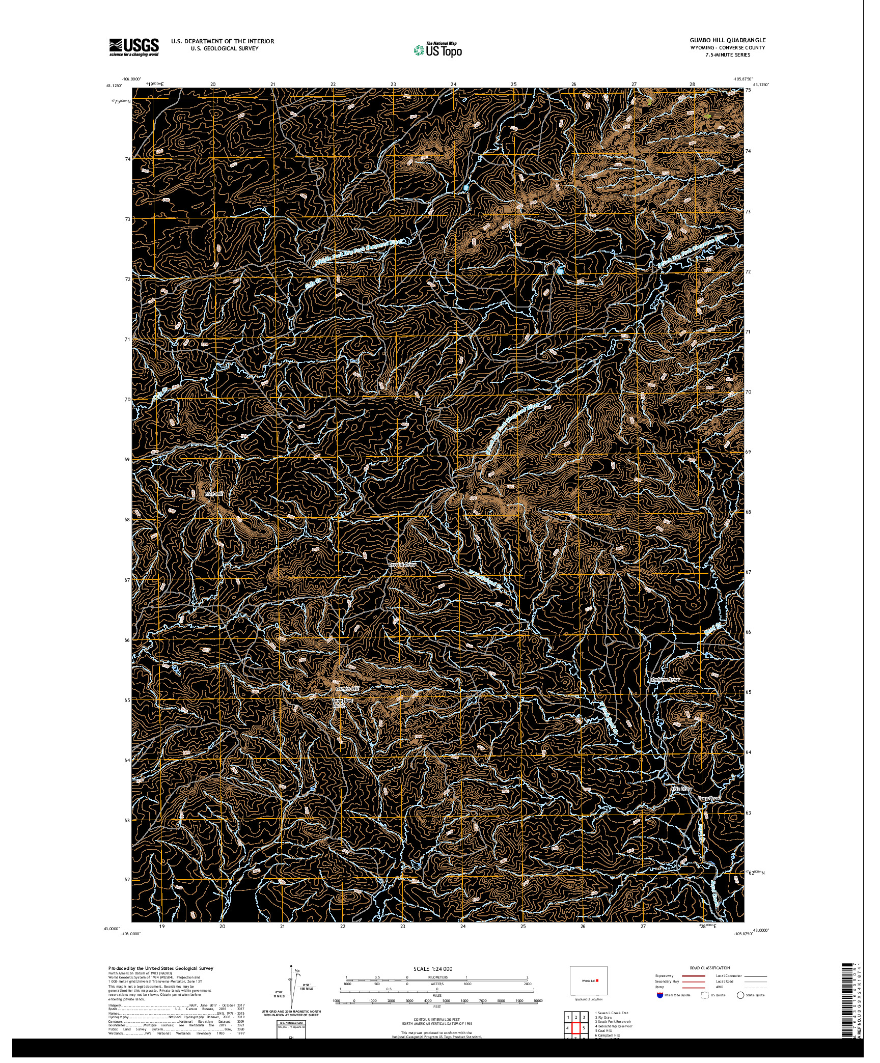 USGS US TOPO 7.5-MINUTE MAP FOR GUMBO HILL, WY 2021