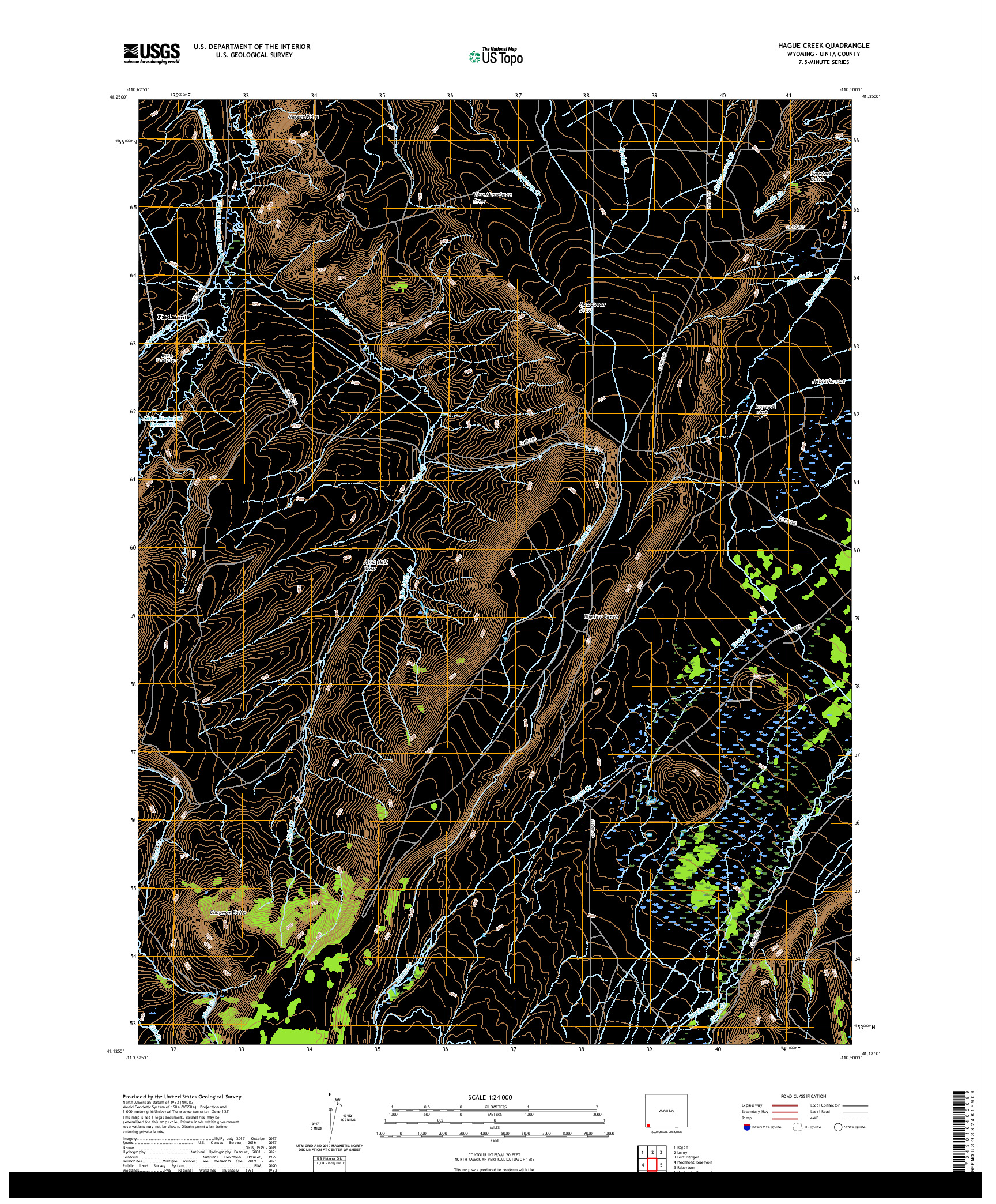 USGS US TOPO 7.5-MINUTE MAP FOR HAGUE CREEK, WY 2021