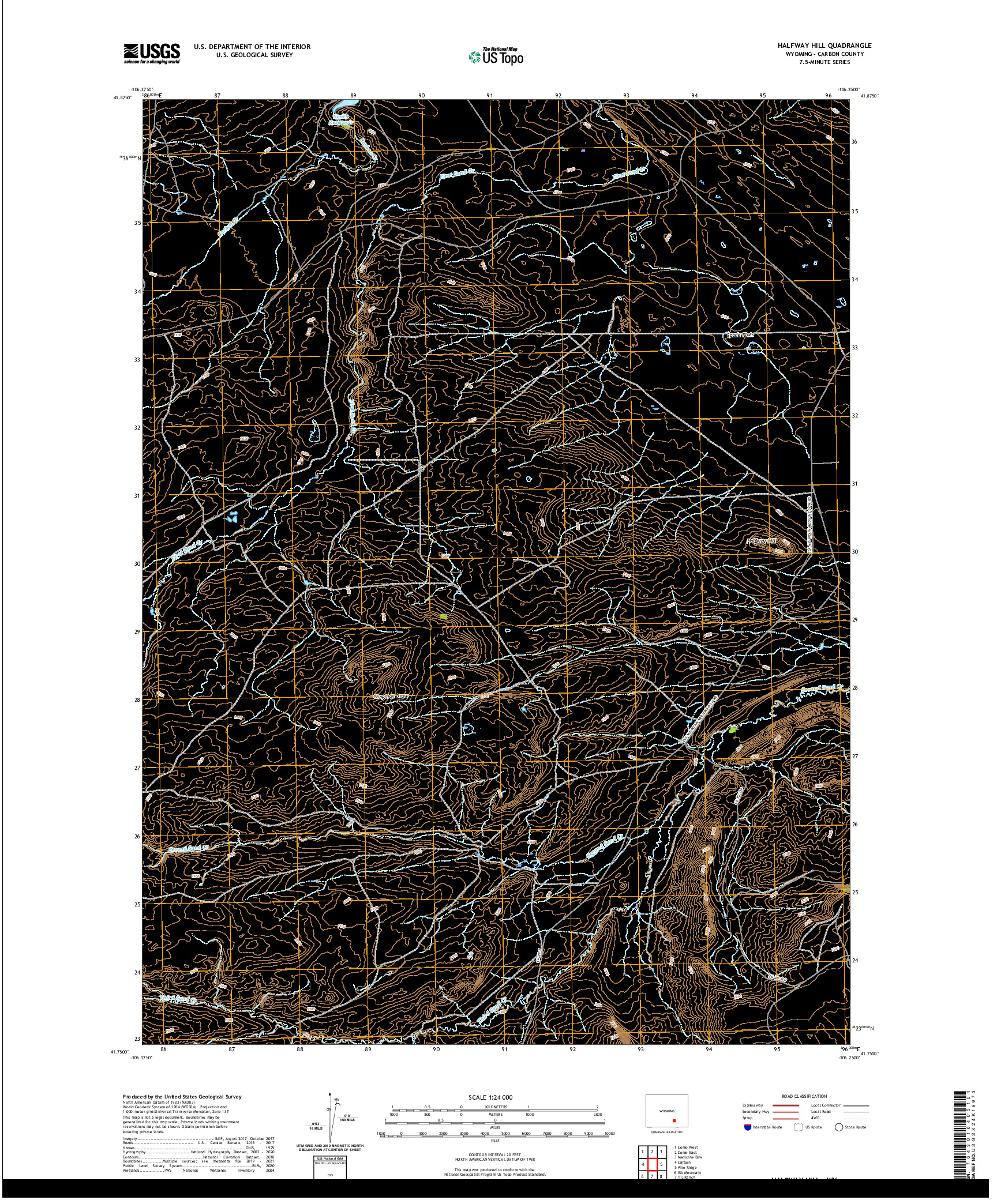 USGS US TOPO 7.5-MINUTE MAP FOR HALFWAY HILL, WY 2021