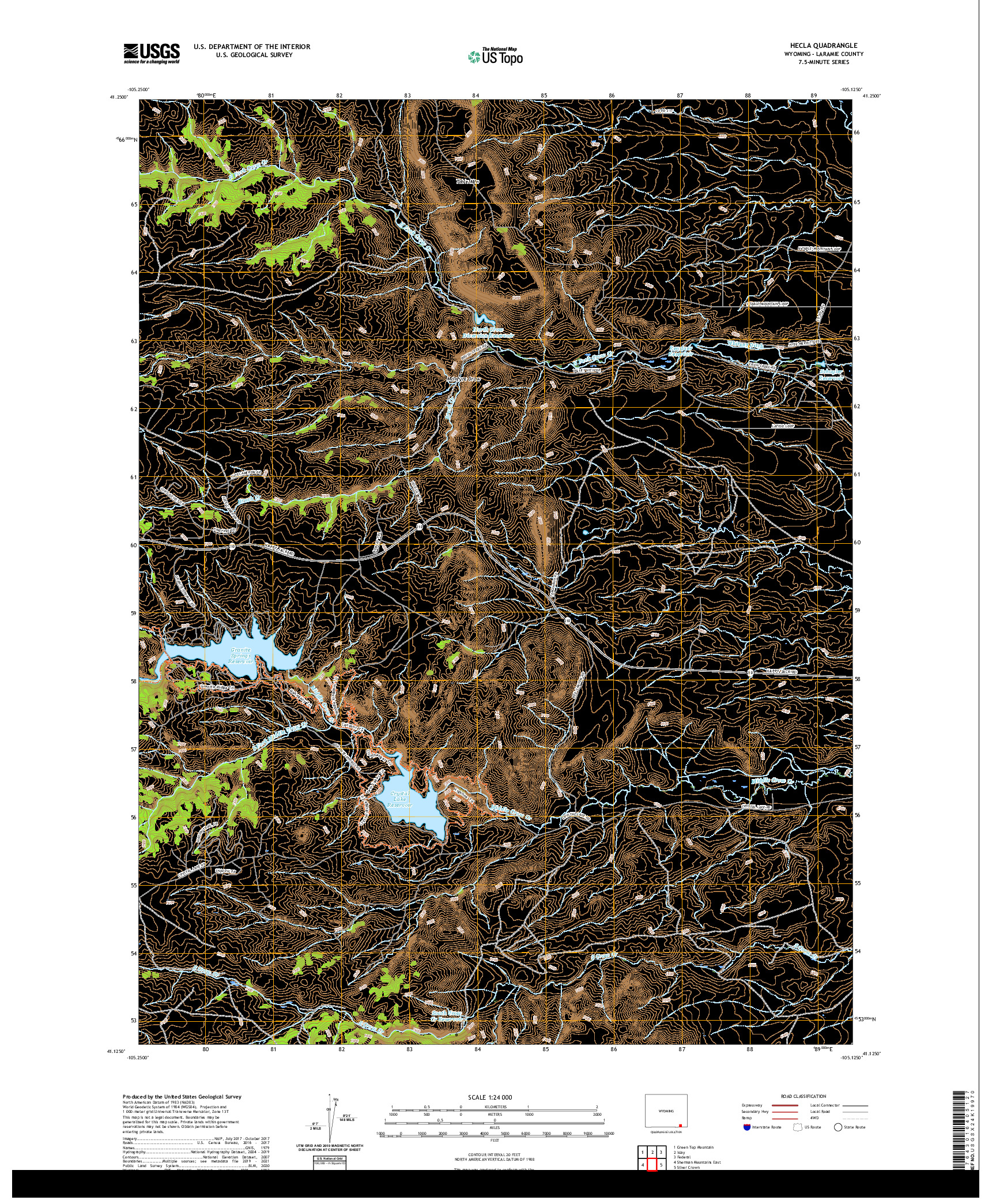 USGS US TOPO 7.5-MINUTE MAP FOR HECLA, WY 2021