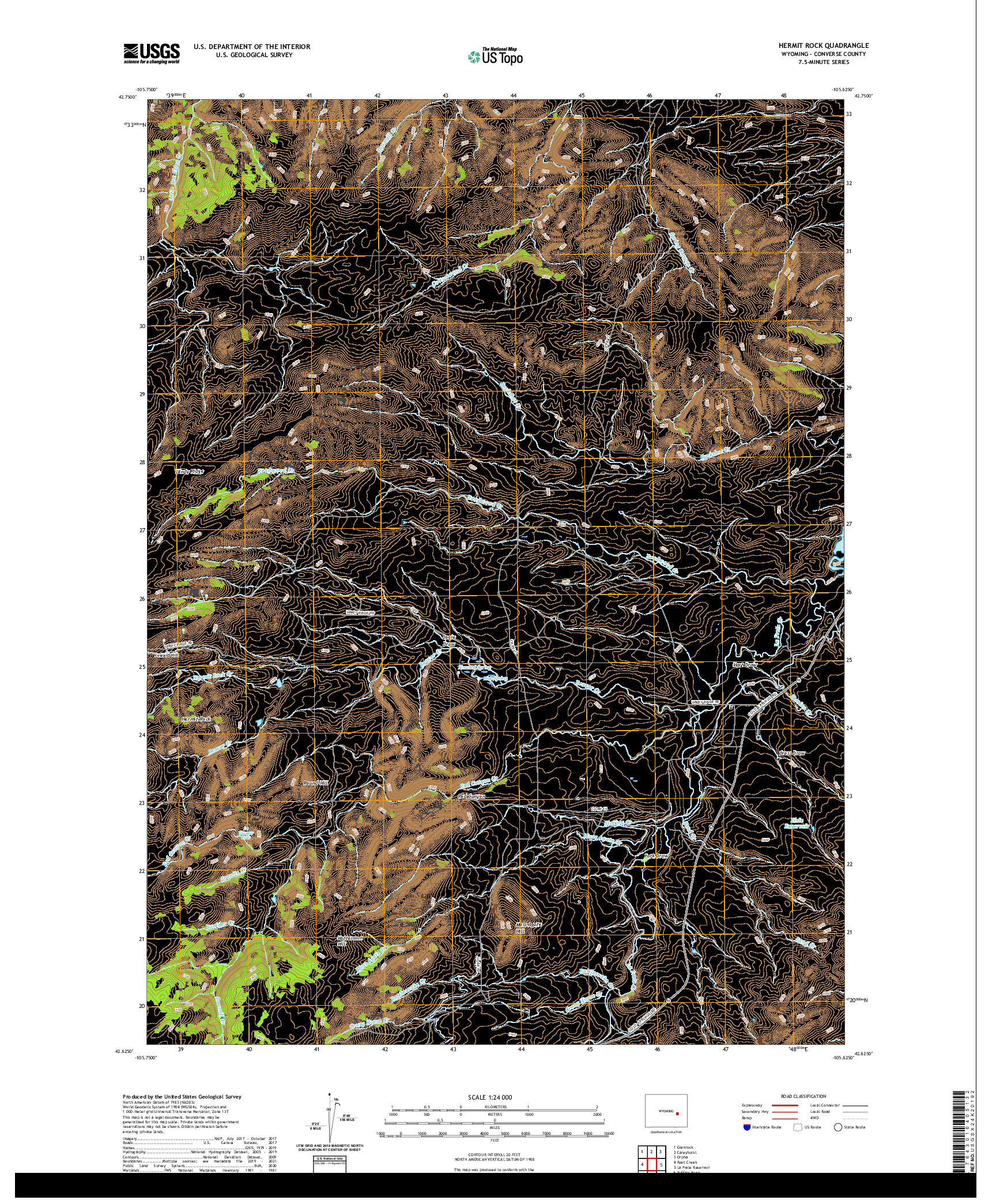 USGS US TOPO 7.5-MINUTE MAP FOR HERMIT ROCK, WY 2021