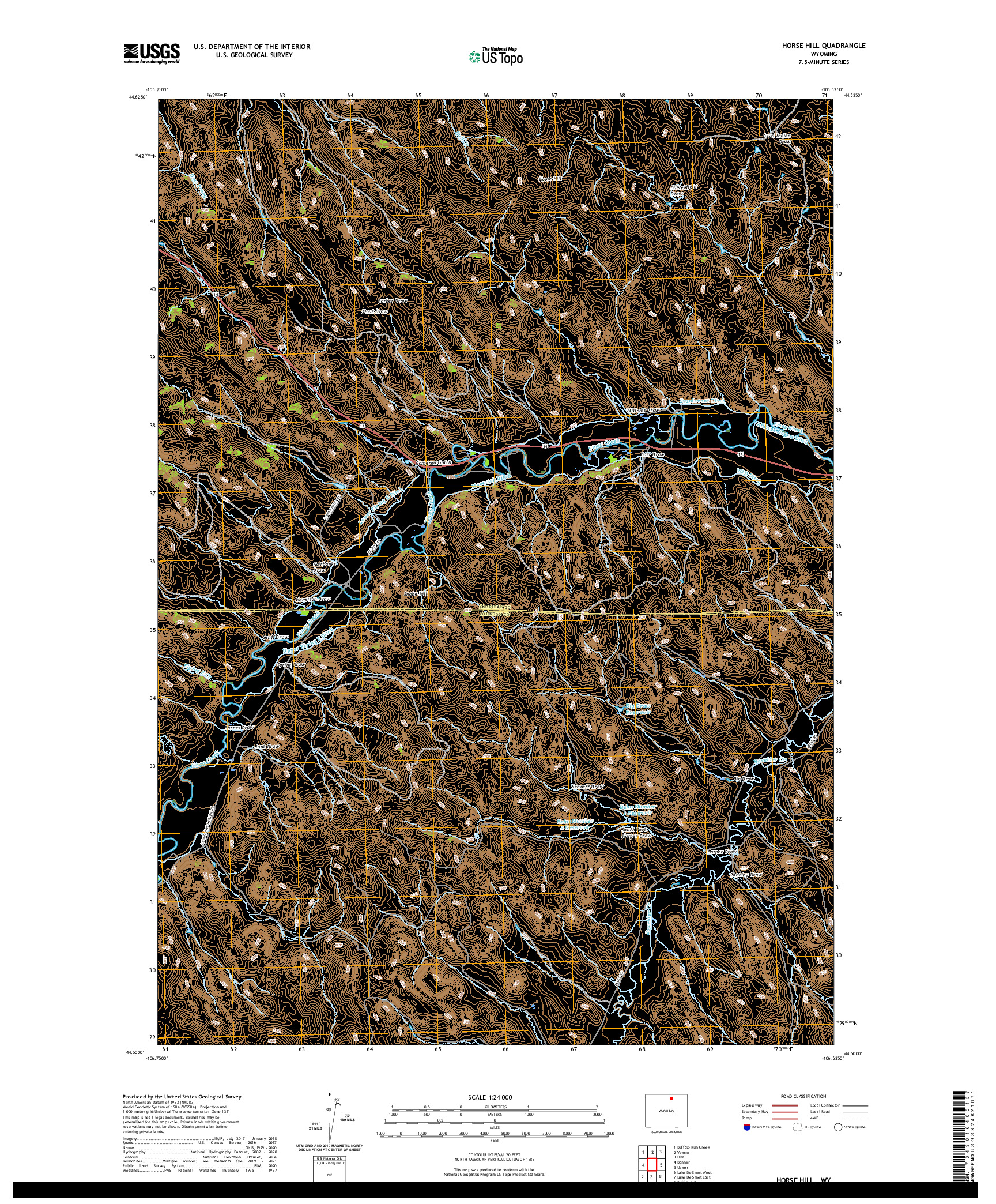 USGS US TOPO 7.5-MINUTE MAP FOR HORSE HILL, WY 2021