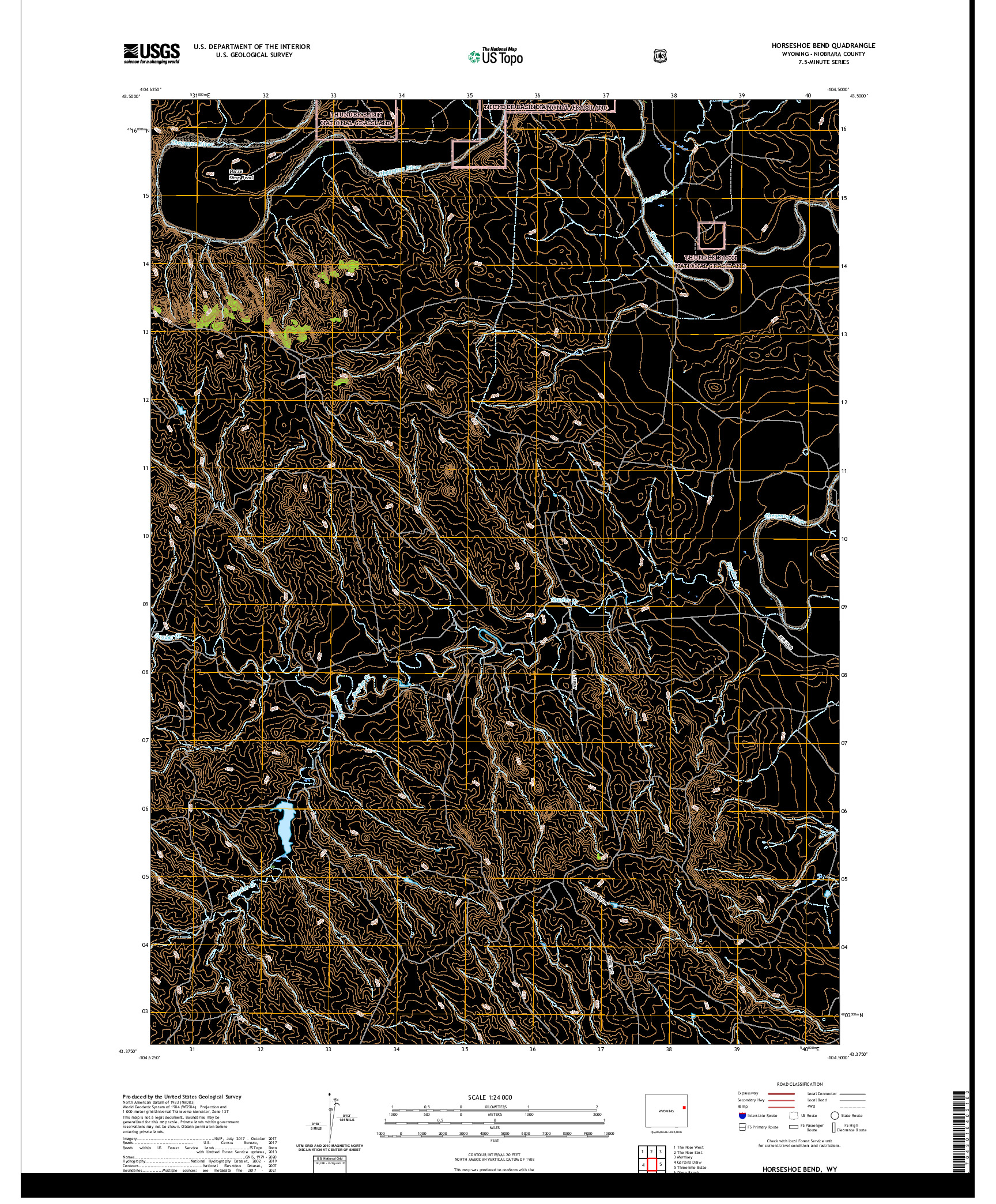USGS US TOPO 7.5-MINUTE MAP FOR HORSESHOE BEND, WY 2021