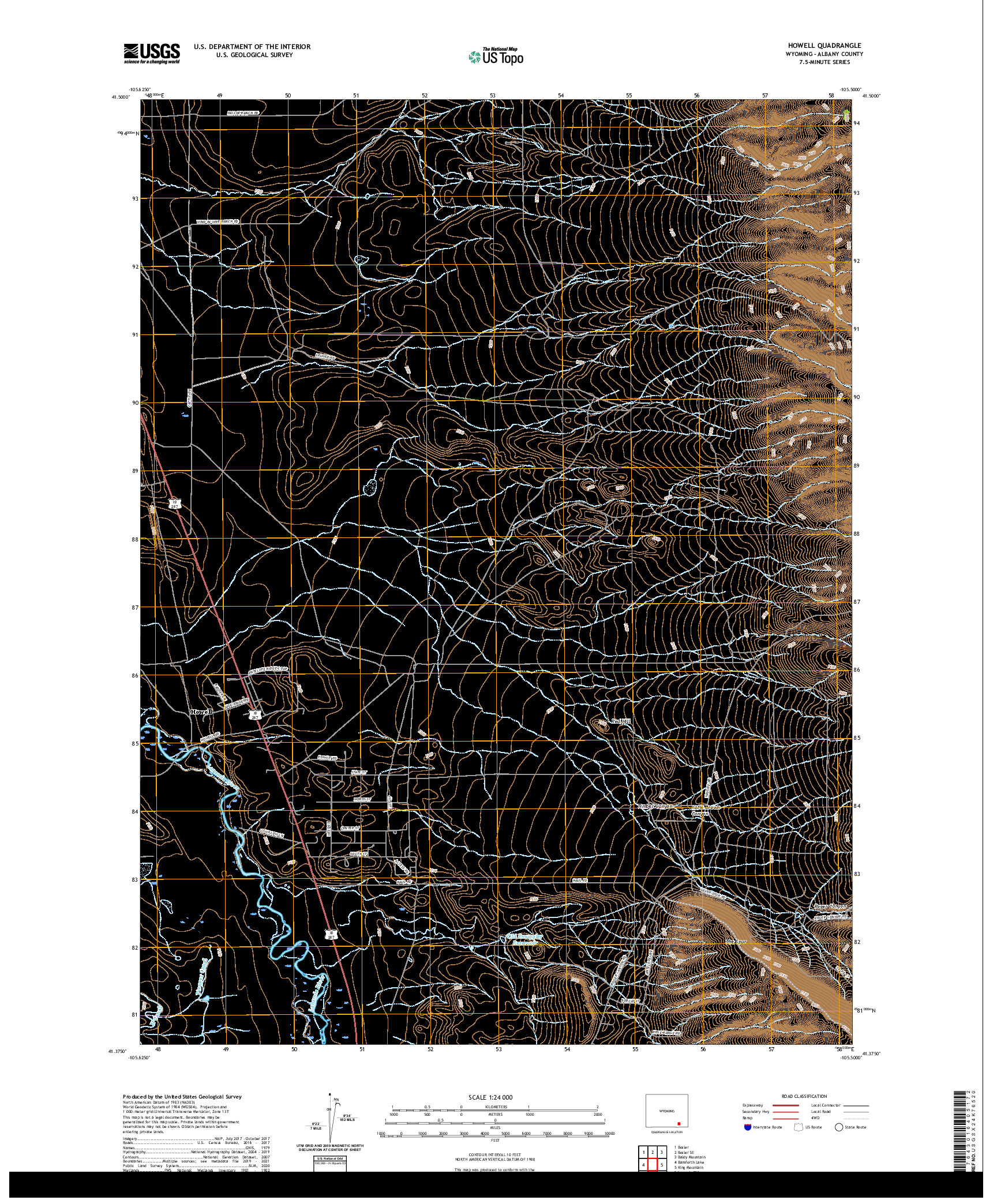 USGS US TOPO 7.5-MINUTE MAP FOR HOWELL, WY 2021