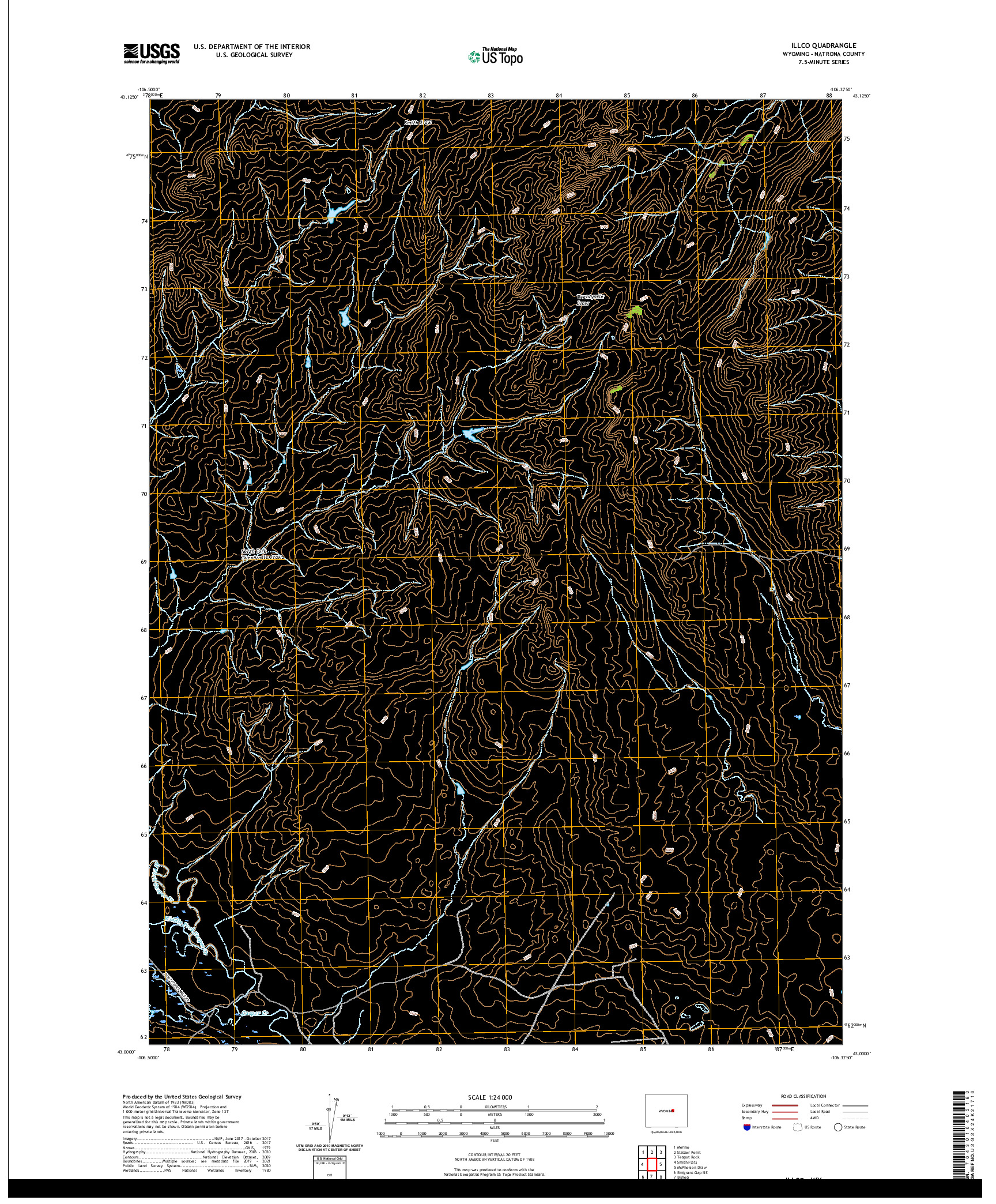 USGS US TOPO 7.5-MINUTE MAP FOR ILLCO, WY 2021