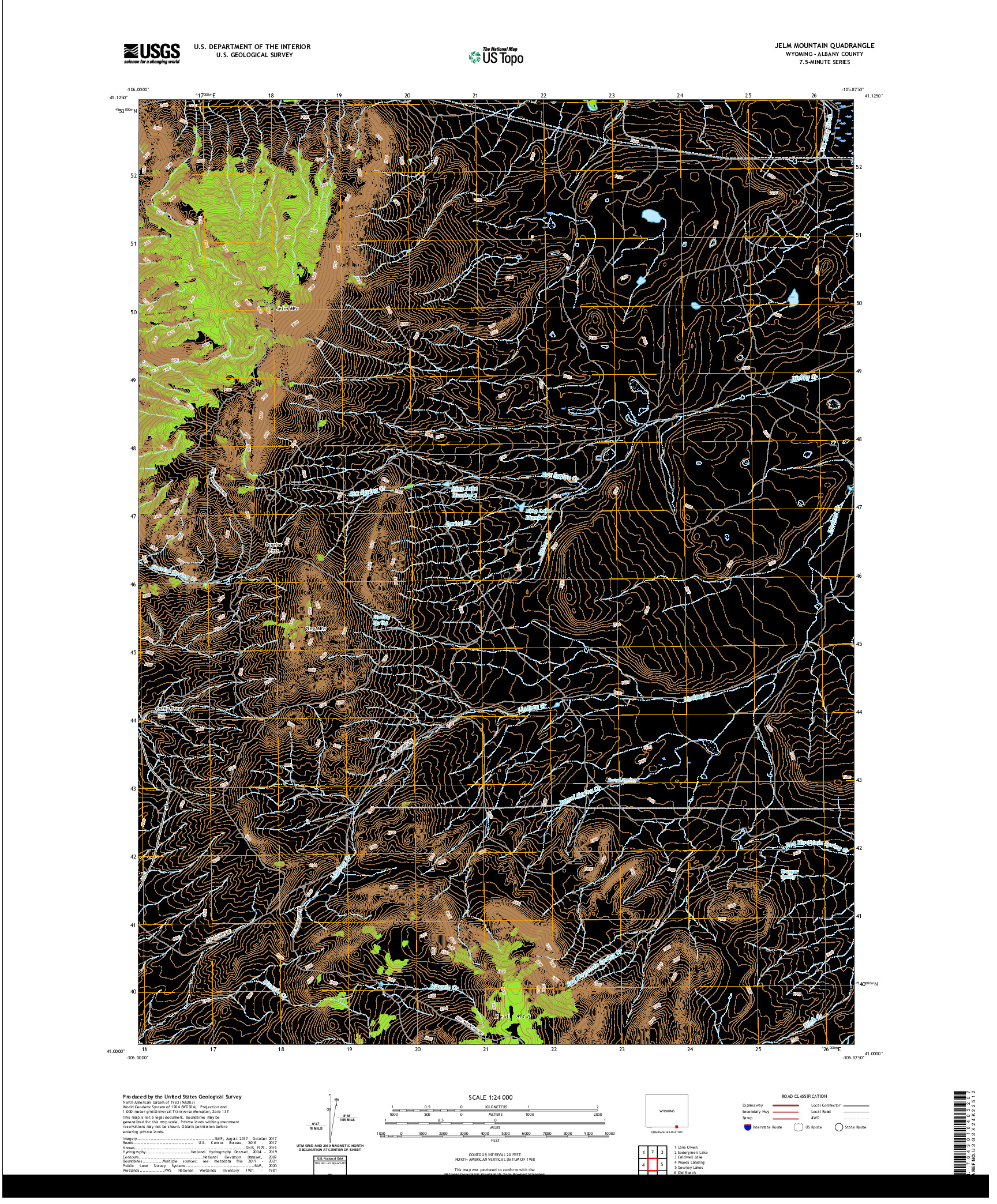 USGS US TOPO 7.5-MINUTE MAP FOR JELM MOUNTAIN, WY 2021