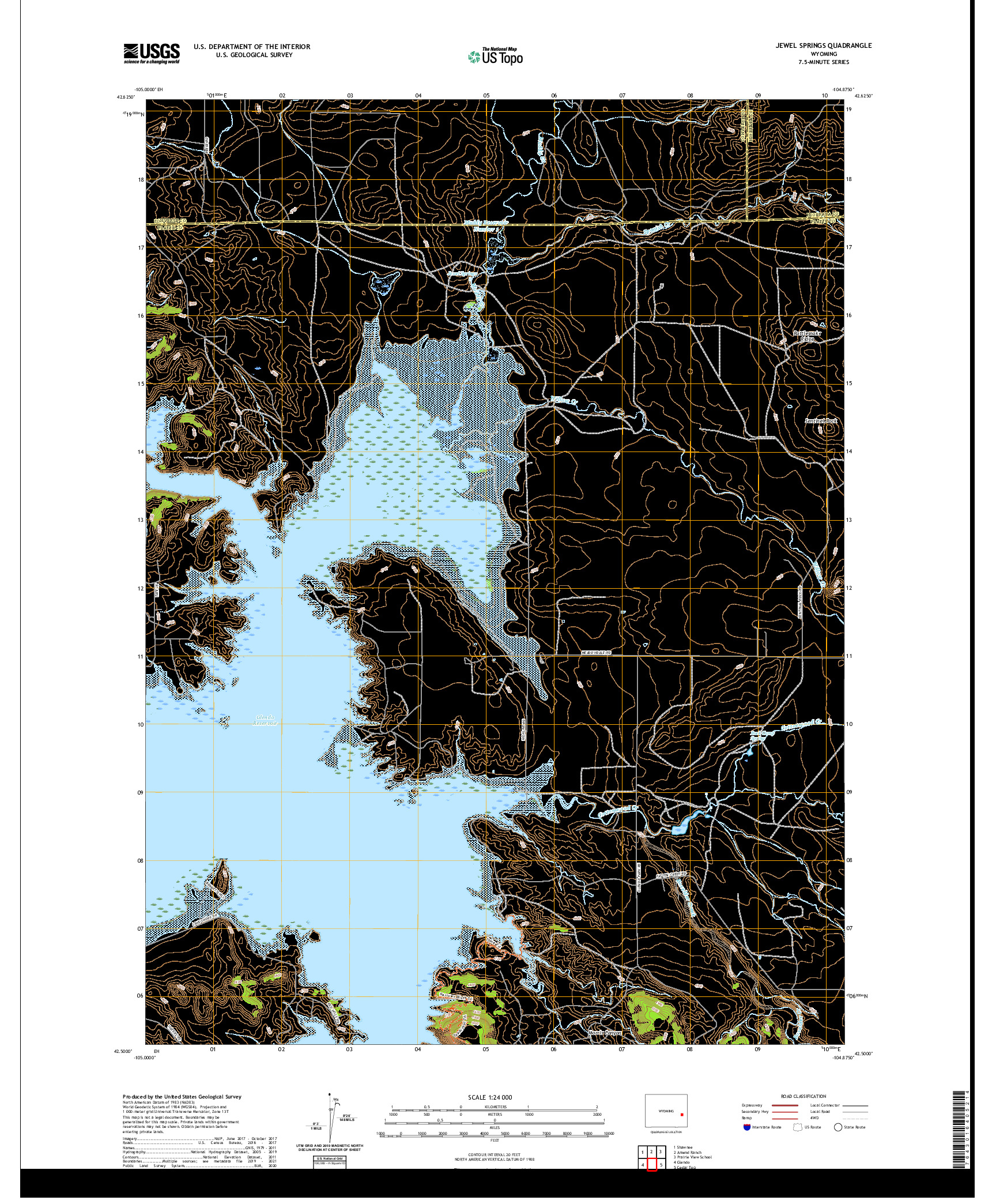 USGS US TOPO 7.5-MINUTE MAP FOR JEWEL SPRINGS, WY 2021