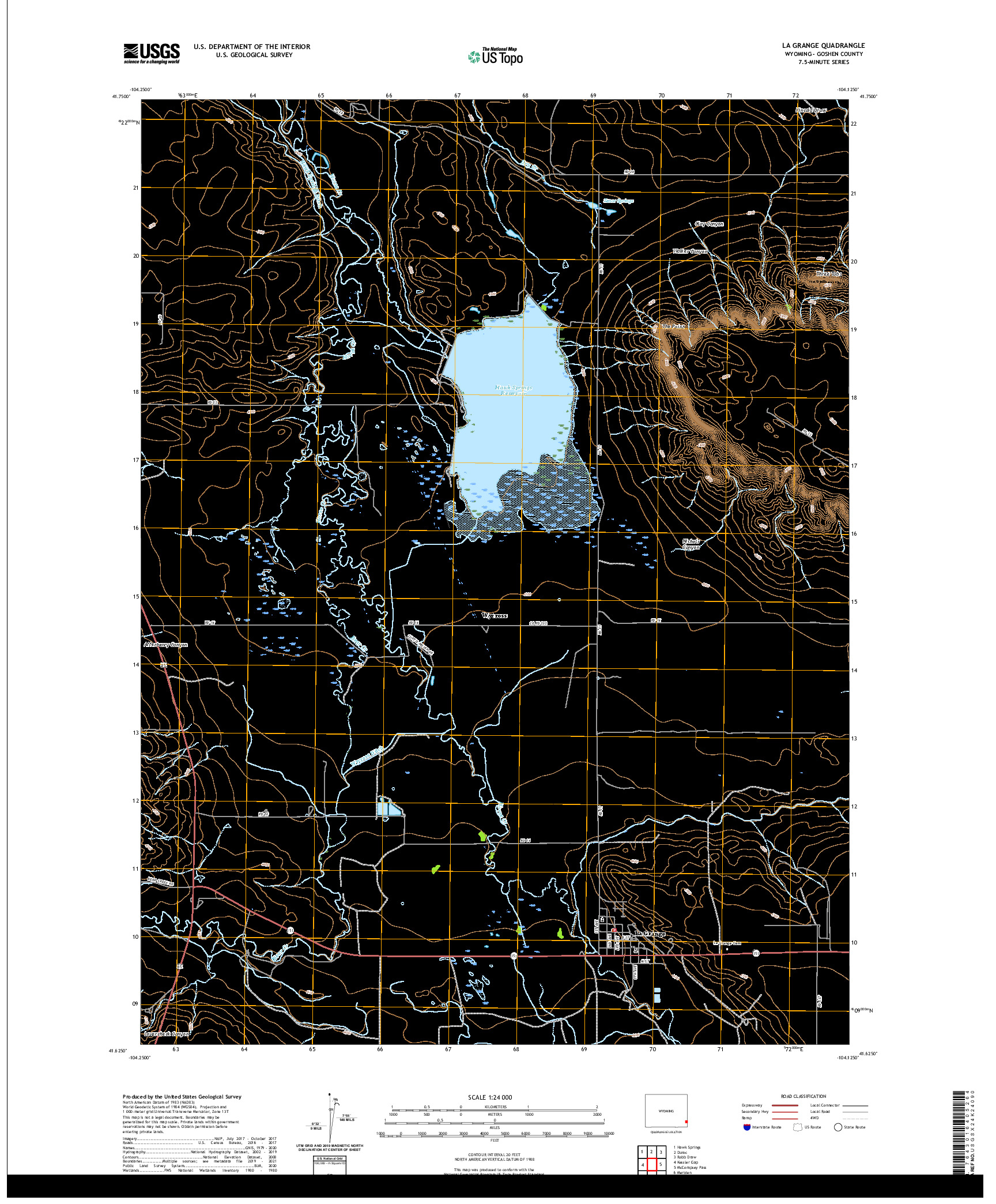 USGS US TOPO 7.5-MINUTE MAP FOR LA GRANGE, WY 2021