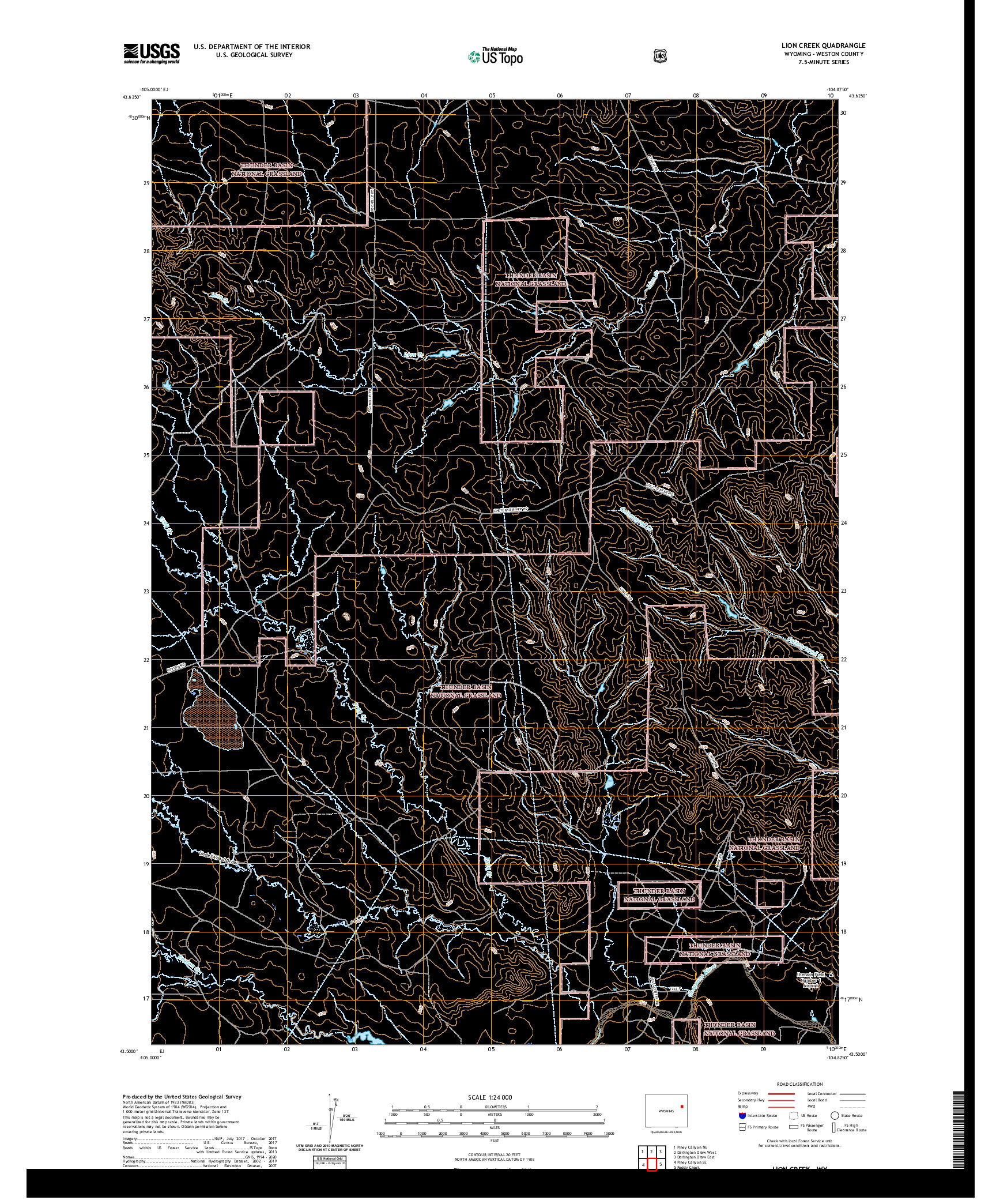 USGS US TOPO 7.5-MINUTE MAP FOR LION CREEK, WY 2021