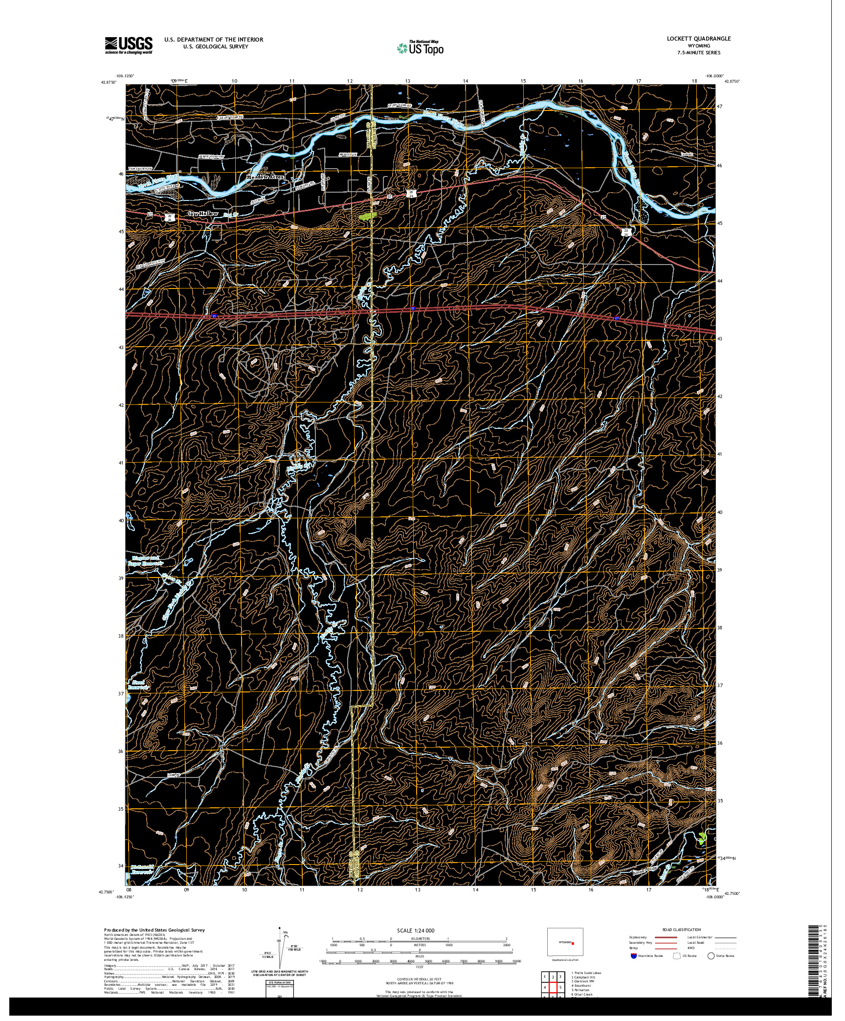 USGS US TOPO 7.5-MINUTE MAP FOR LOCKETT, WY 2021