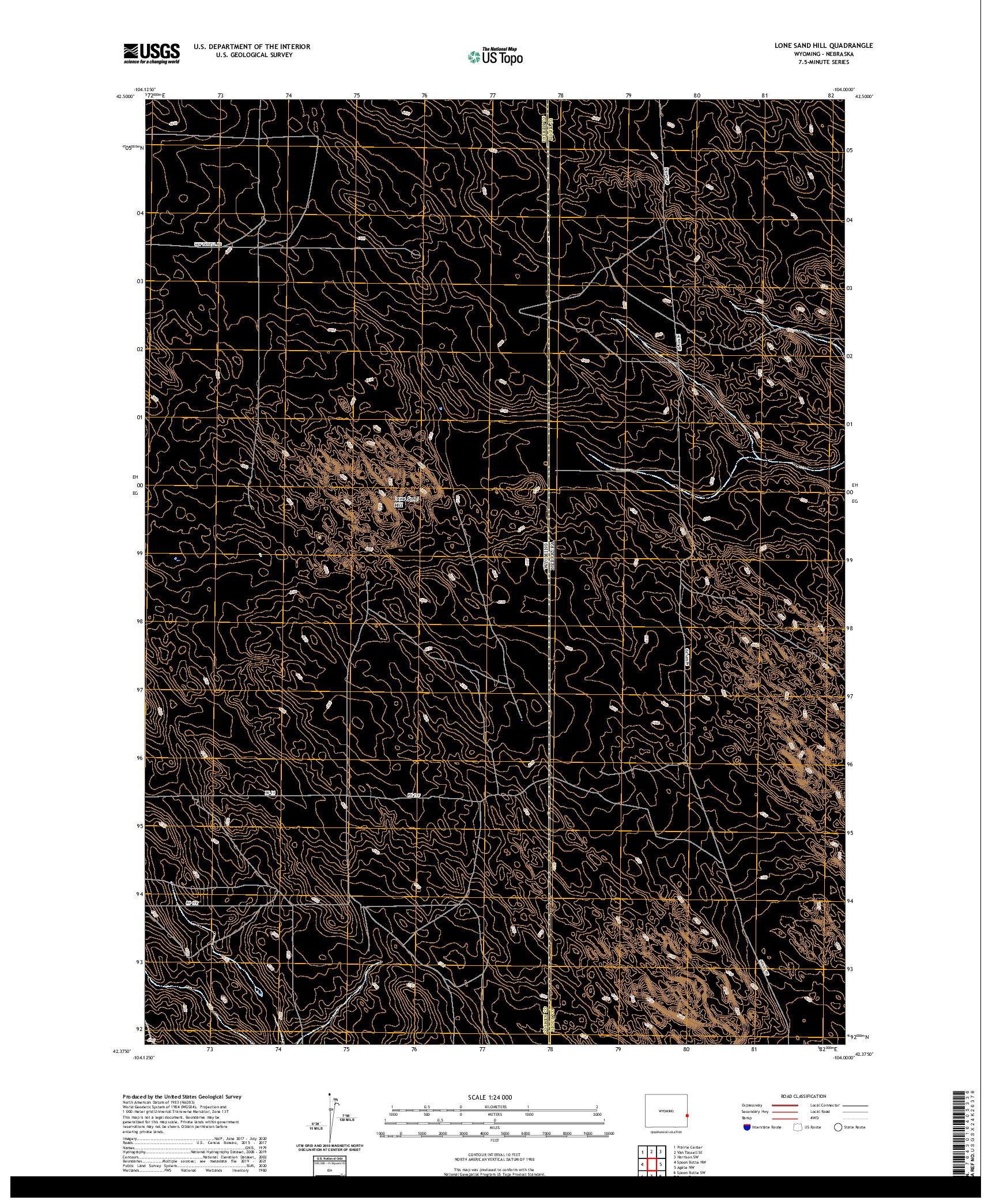 USGS US TOPO 7.5-MINUTE MAP FOR LONE SAND HILL, WY,NE 2021