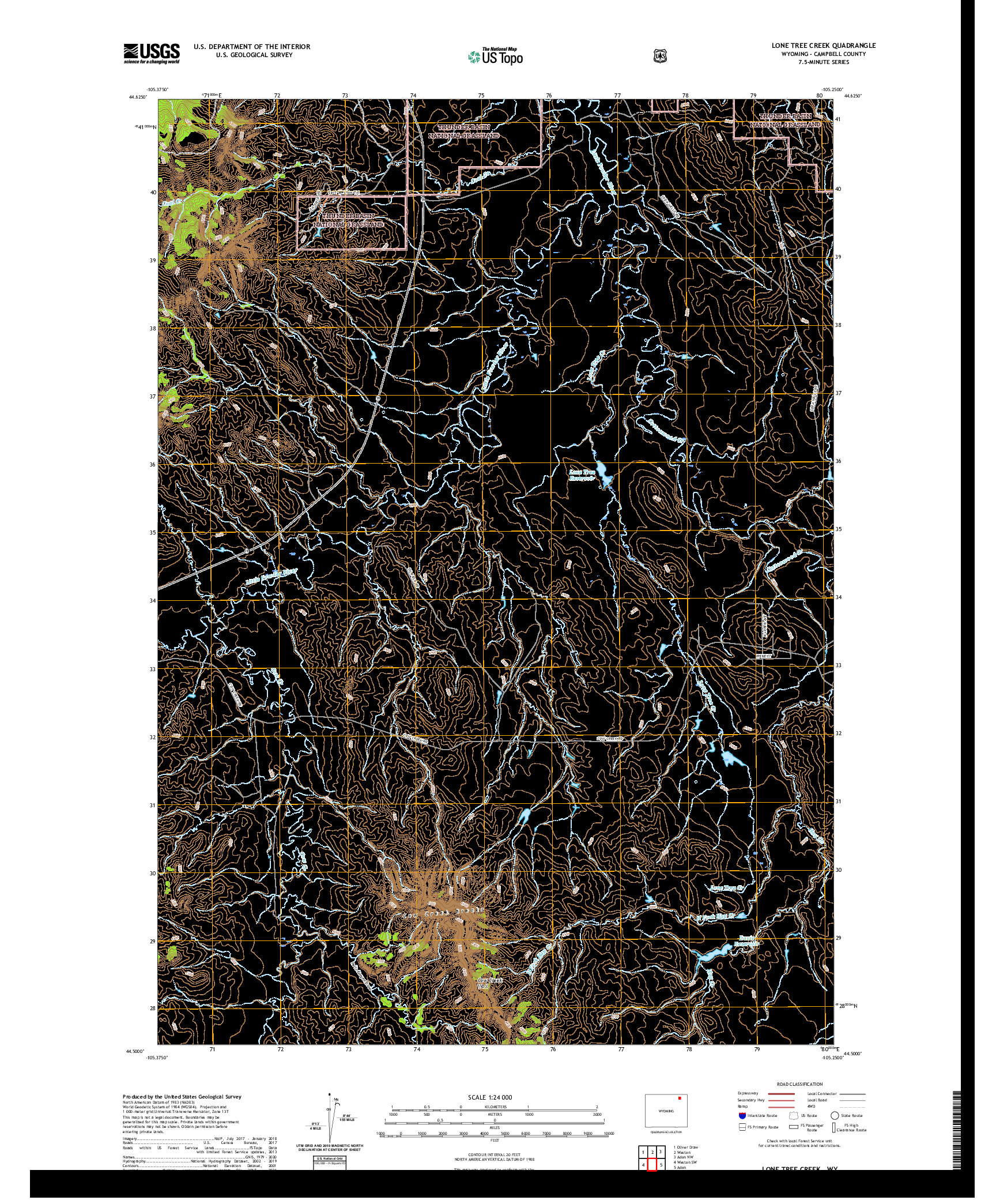 USGS US TOPO 7.5-MINUTE MAP FOR LONE TREE CREEK, WY 2021