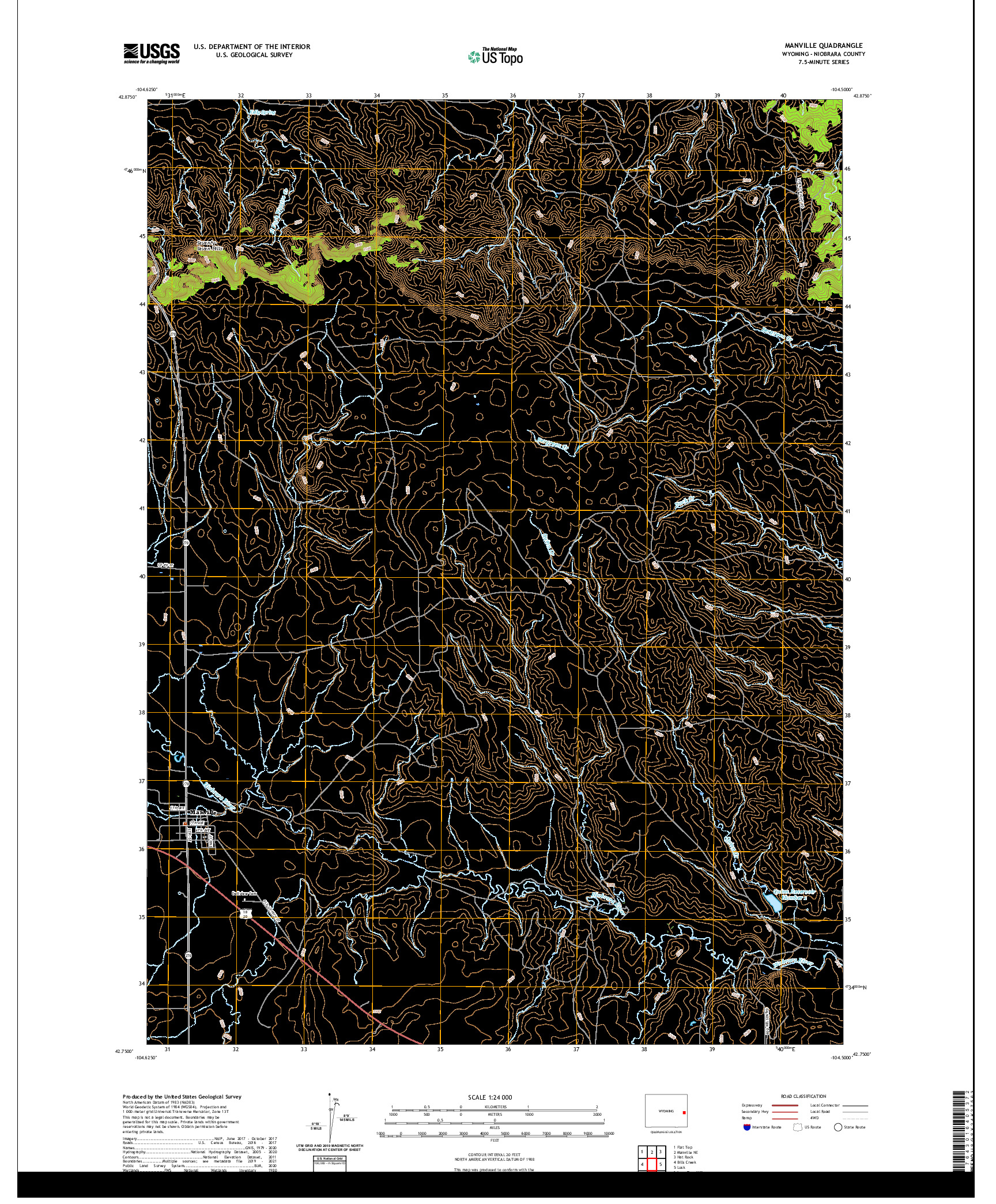 USGS US TOPO 7.5-MINUTE MAP FOR MANVILLE, WY 2021
