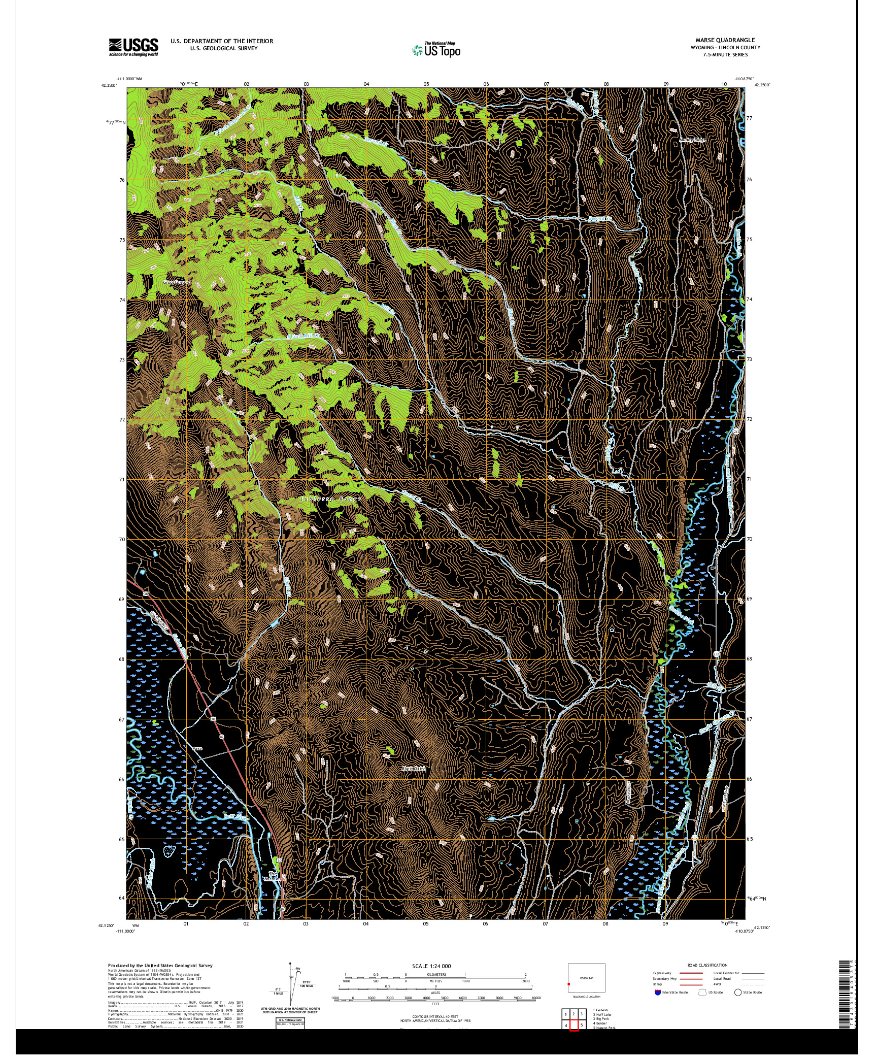USGS US TOPO 7.5-MINUTE MAP FOR MARSE, WY 2021