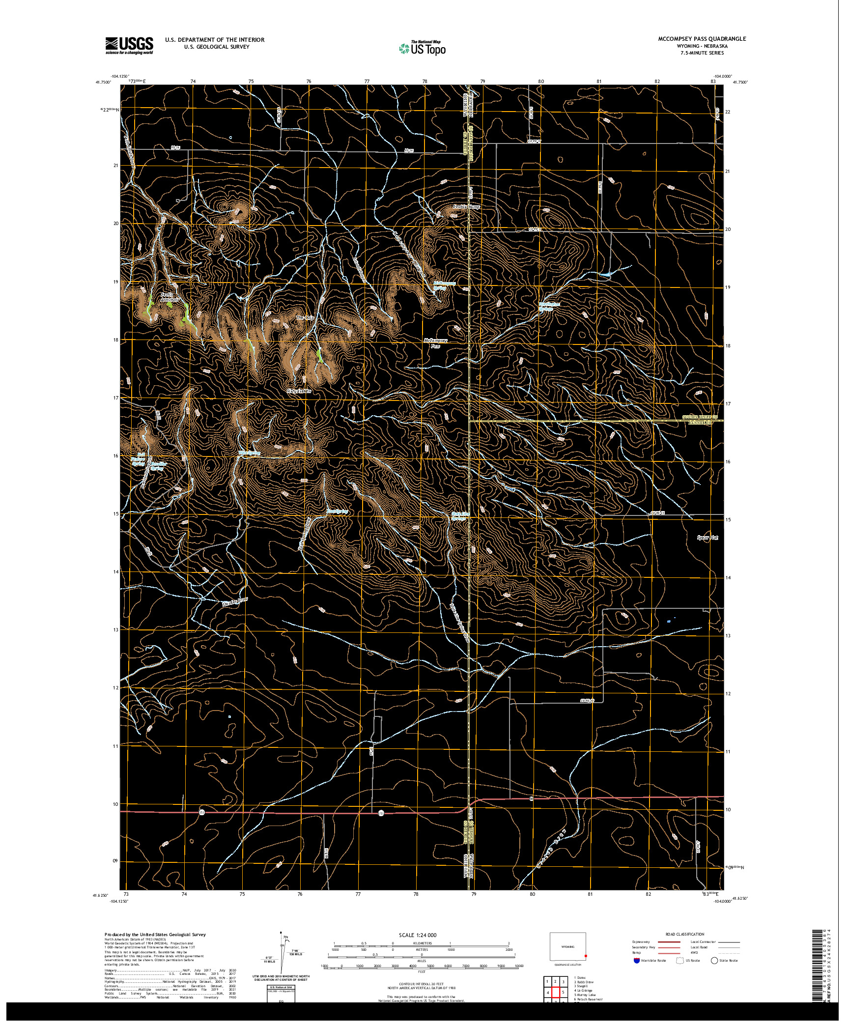 USGS US TOPO 7.5-MINUTE MAP FOR MCCOMPSEY PASS, WY,NE 2021