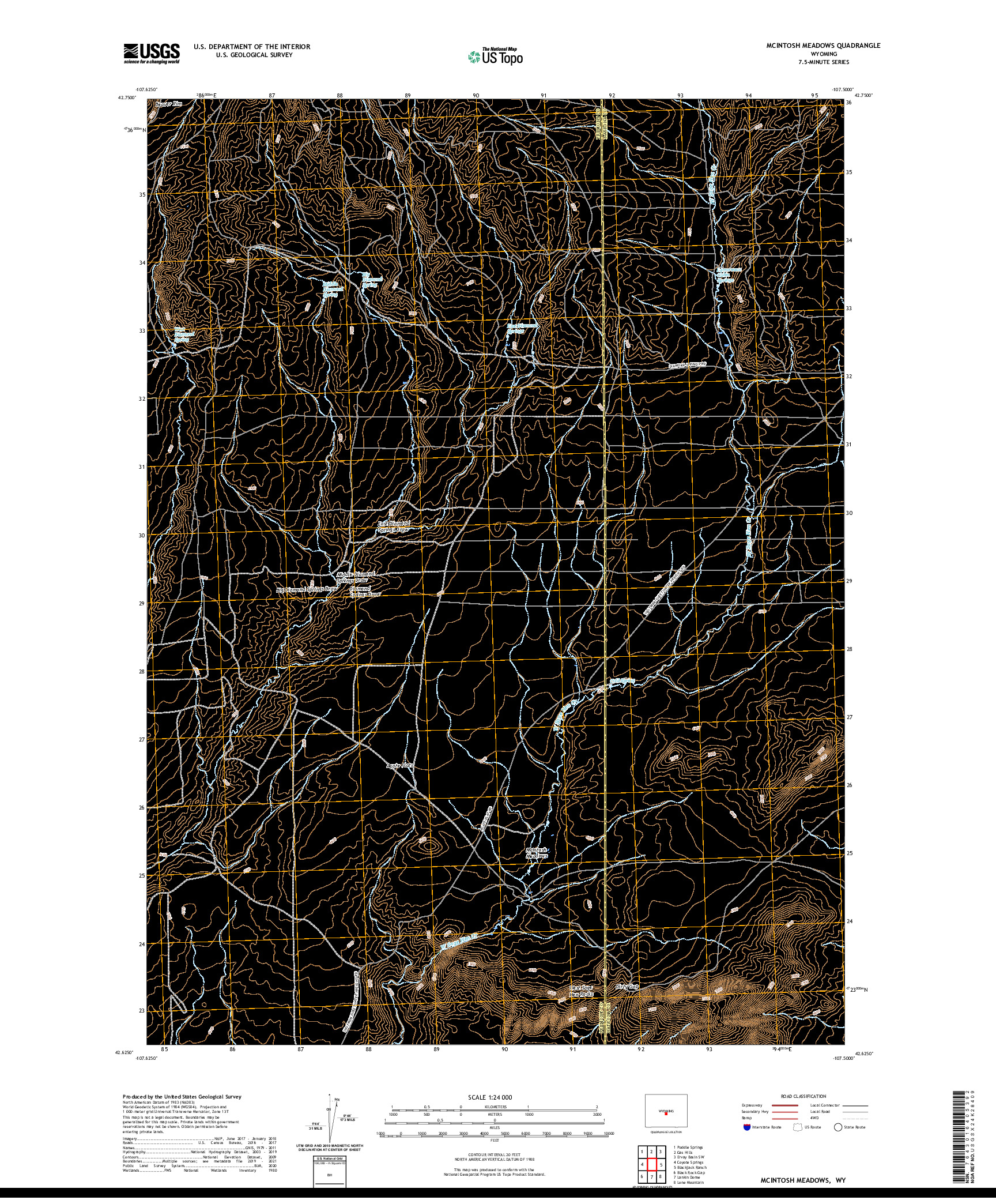 USGS US TOPO 7.5-MINUTE MAP FOR MCINTOSH MEADOWS, WY 2021