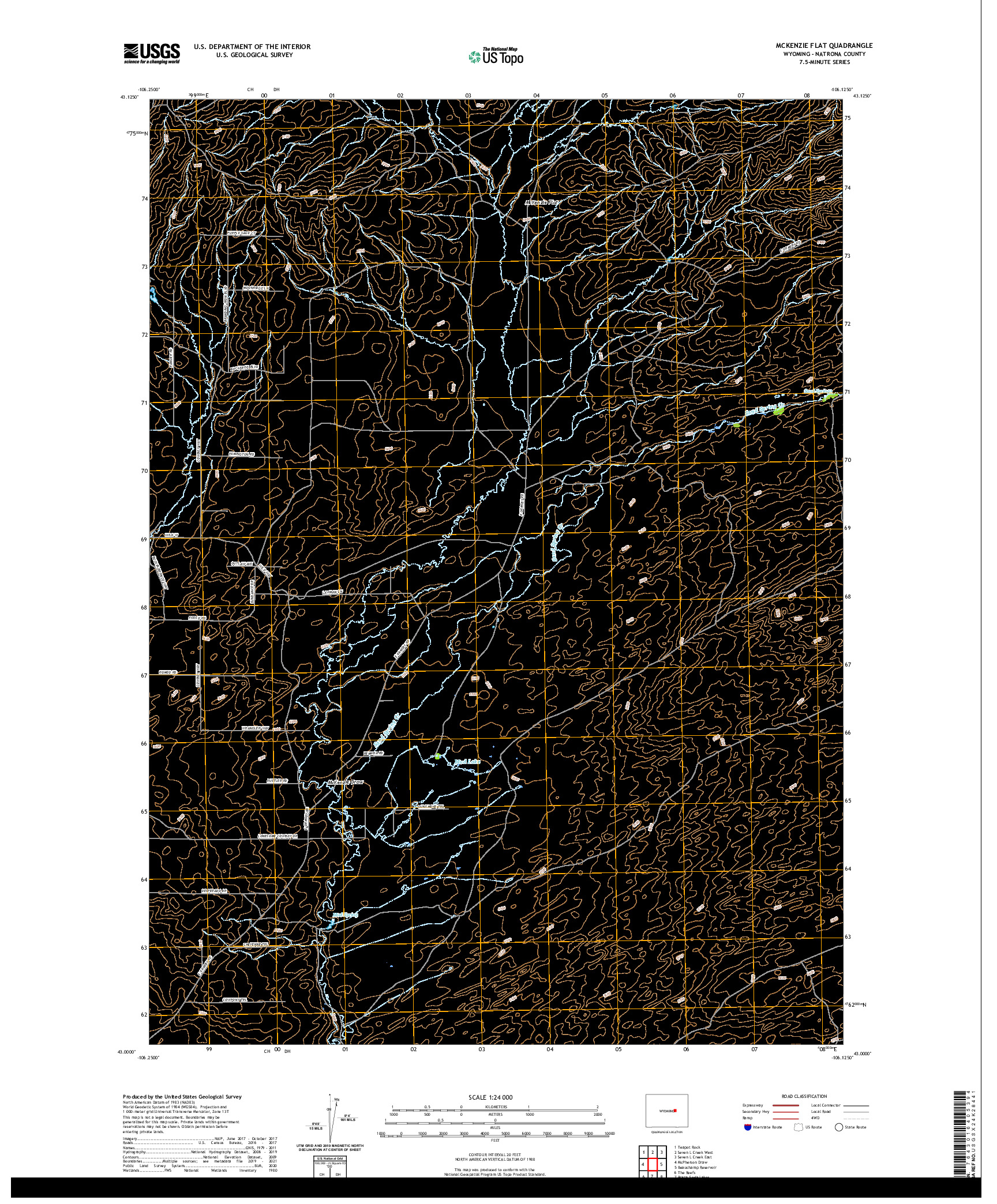 USGS US TOPO 7.5-MINUTE MAP FOR MCKENZIE FLAT, WY 2021