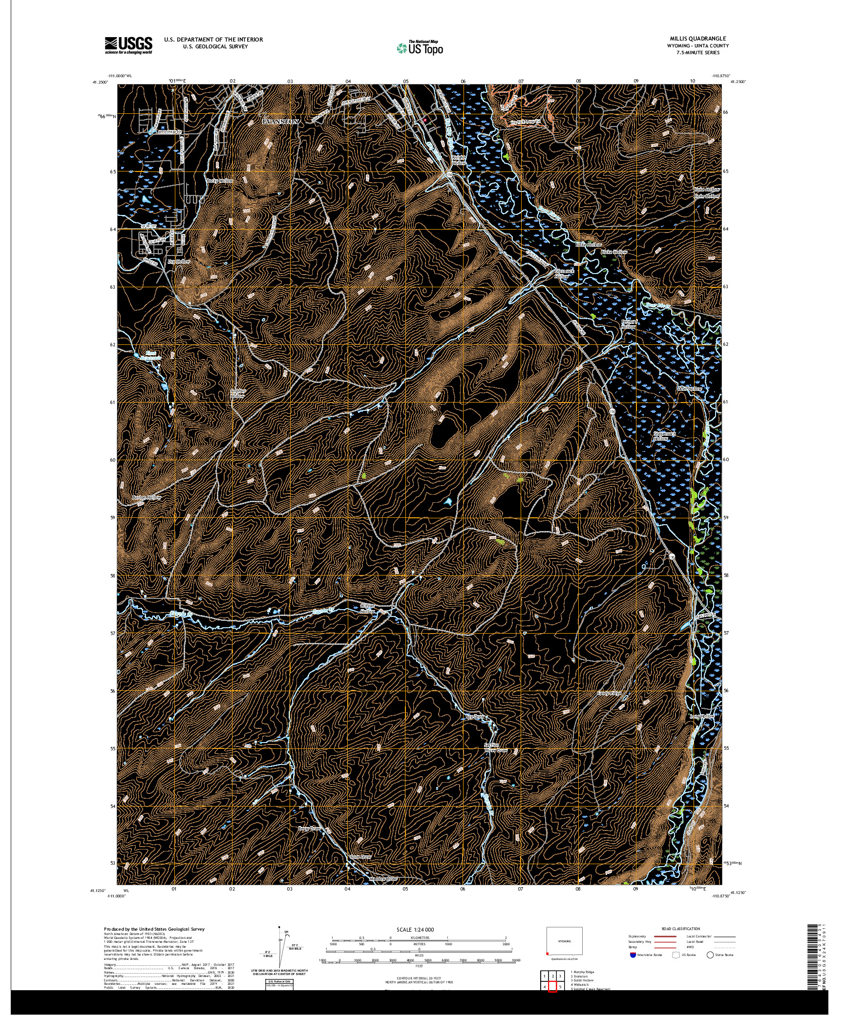 USGS US TOPO 7.5-MINUTE MAP FOR MILLIS, WY 2021